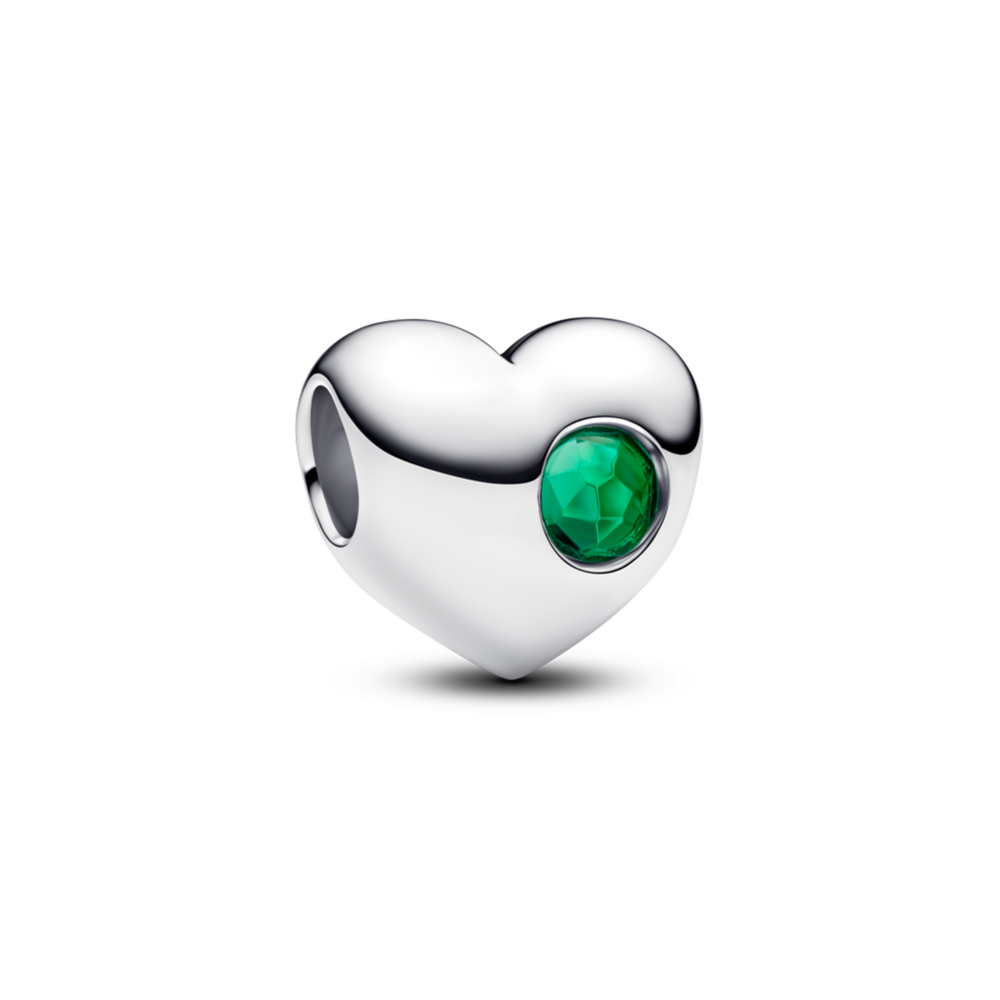 Engravable May Birthstone Heart Charm
Sterling silver