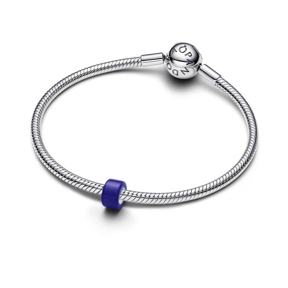 Sterling silver mini charm with blue Murano glass