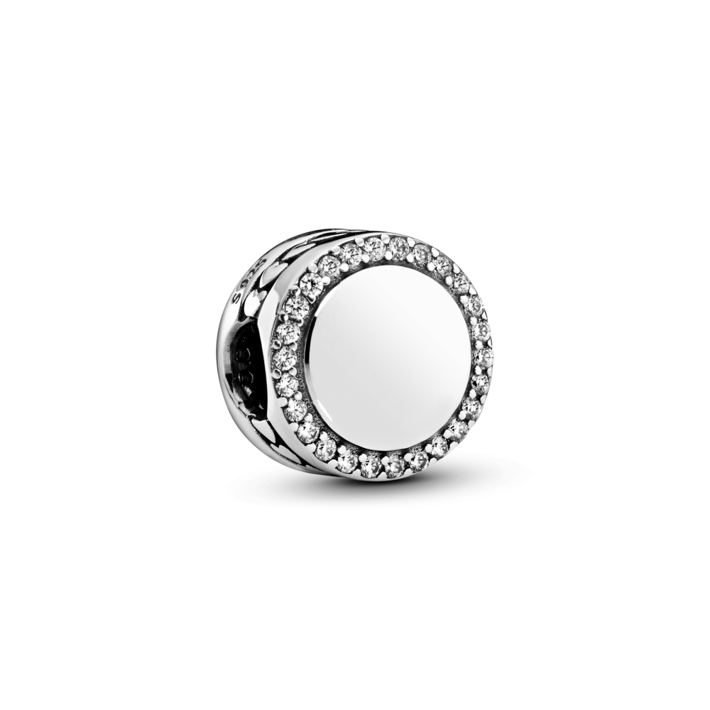 Engravable Sparkling Button Charm
