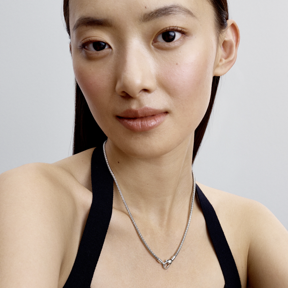 Studded Clasp & Chain Necklace