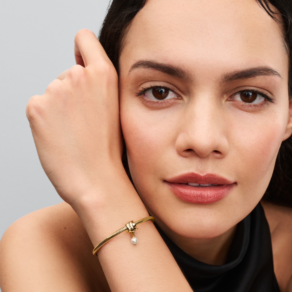 Treated Freshwater Cultured Pearl Ribbon Charm