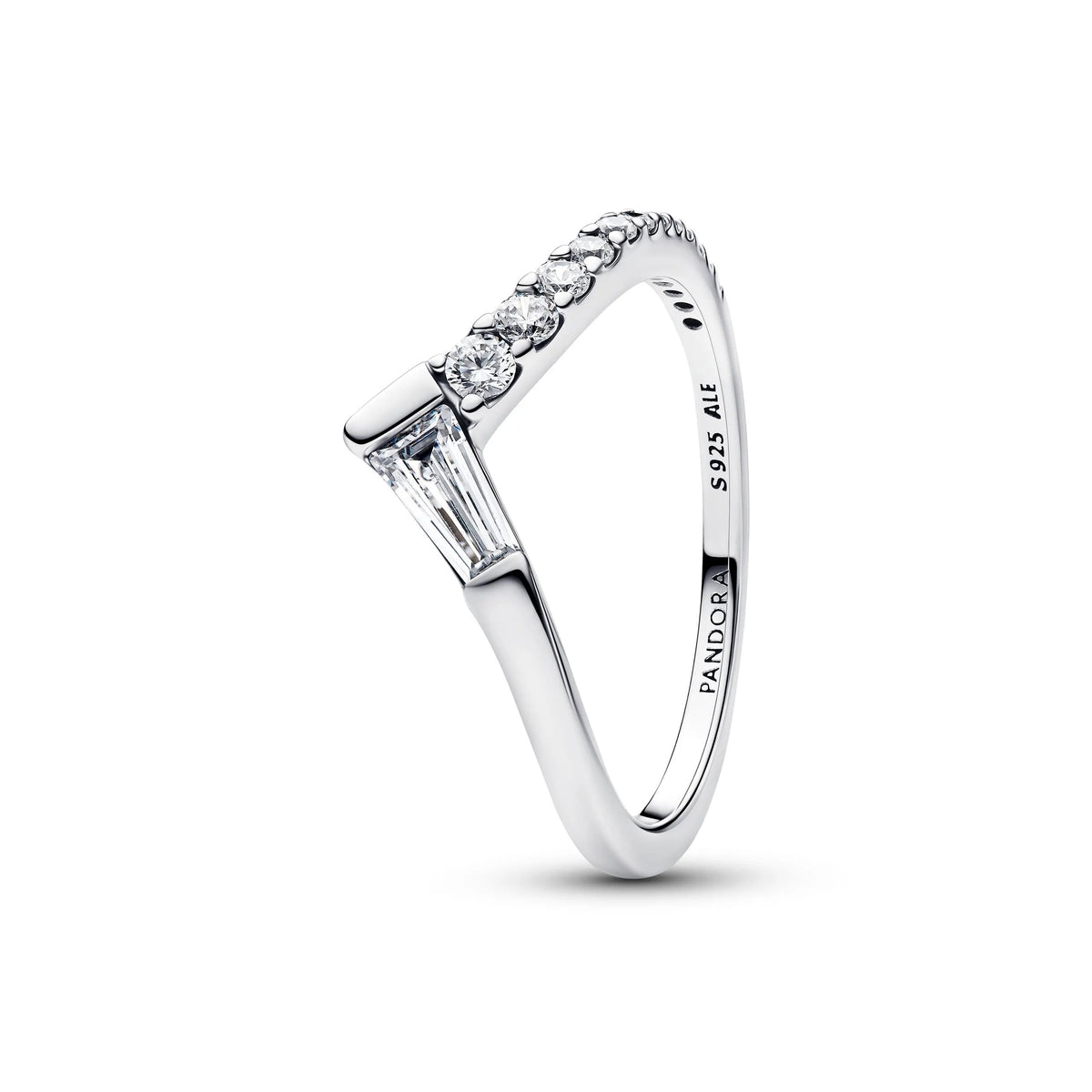 Tiara sterling silver ring with clear cubic zirconia