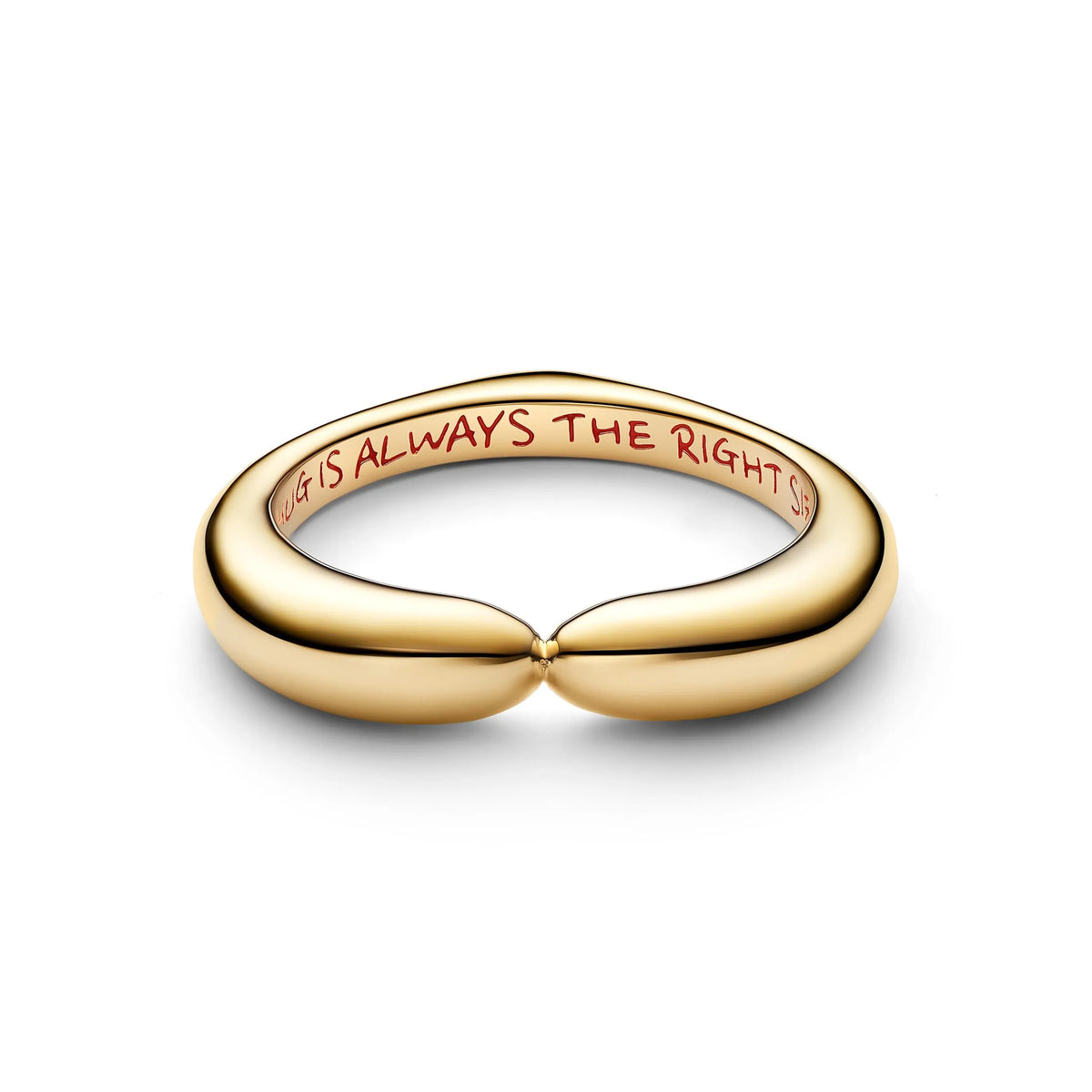 Disney Pooh hug 14k gold-plated ring with red enamel