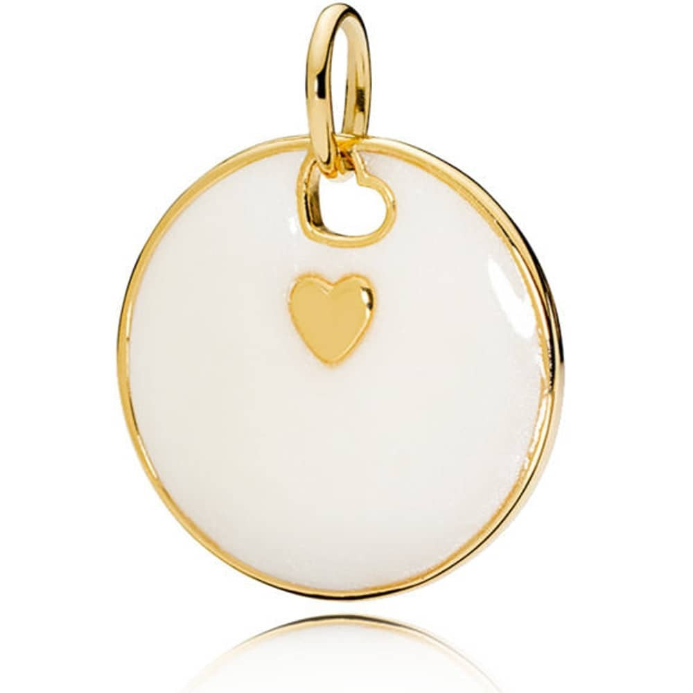 Love you more 14k Gold Plated pendant with silver enamel