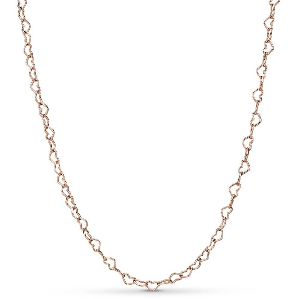 Joined hearts 14k Rose Gold-plated necklace