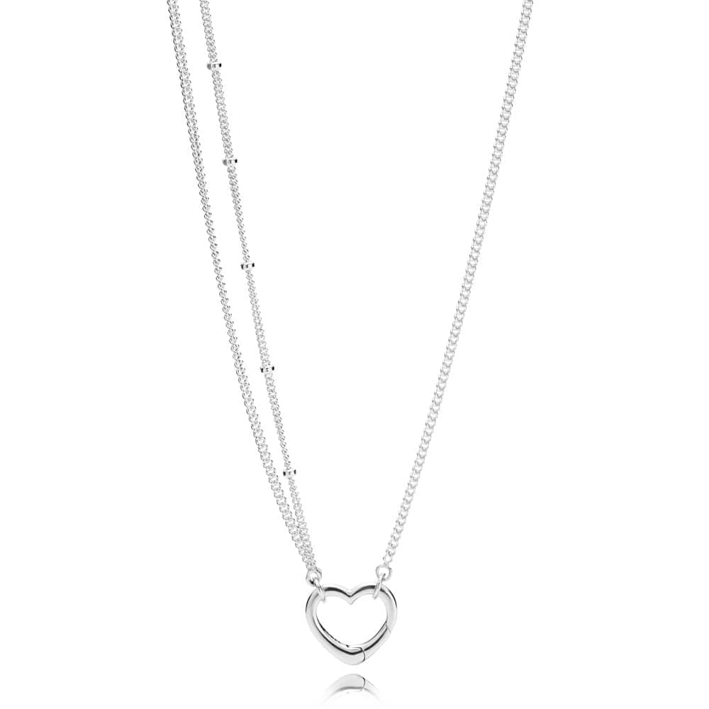 Heart silver necklace