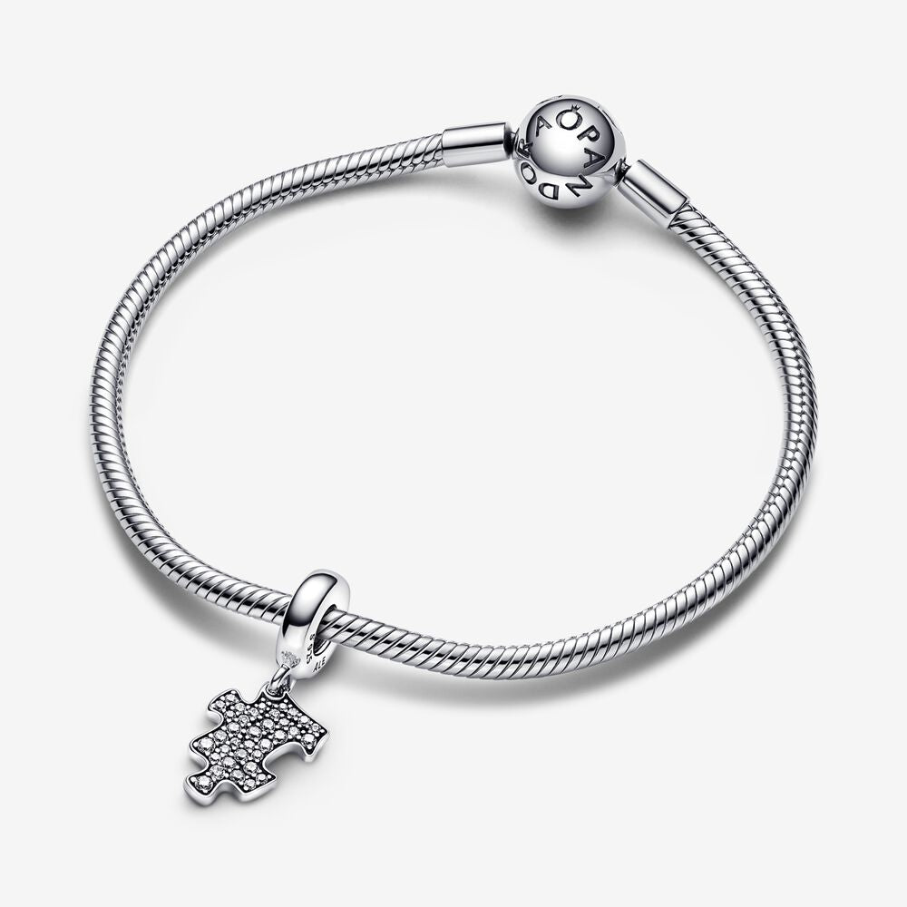 Sparkling Puzzle Piece Dangle Charm