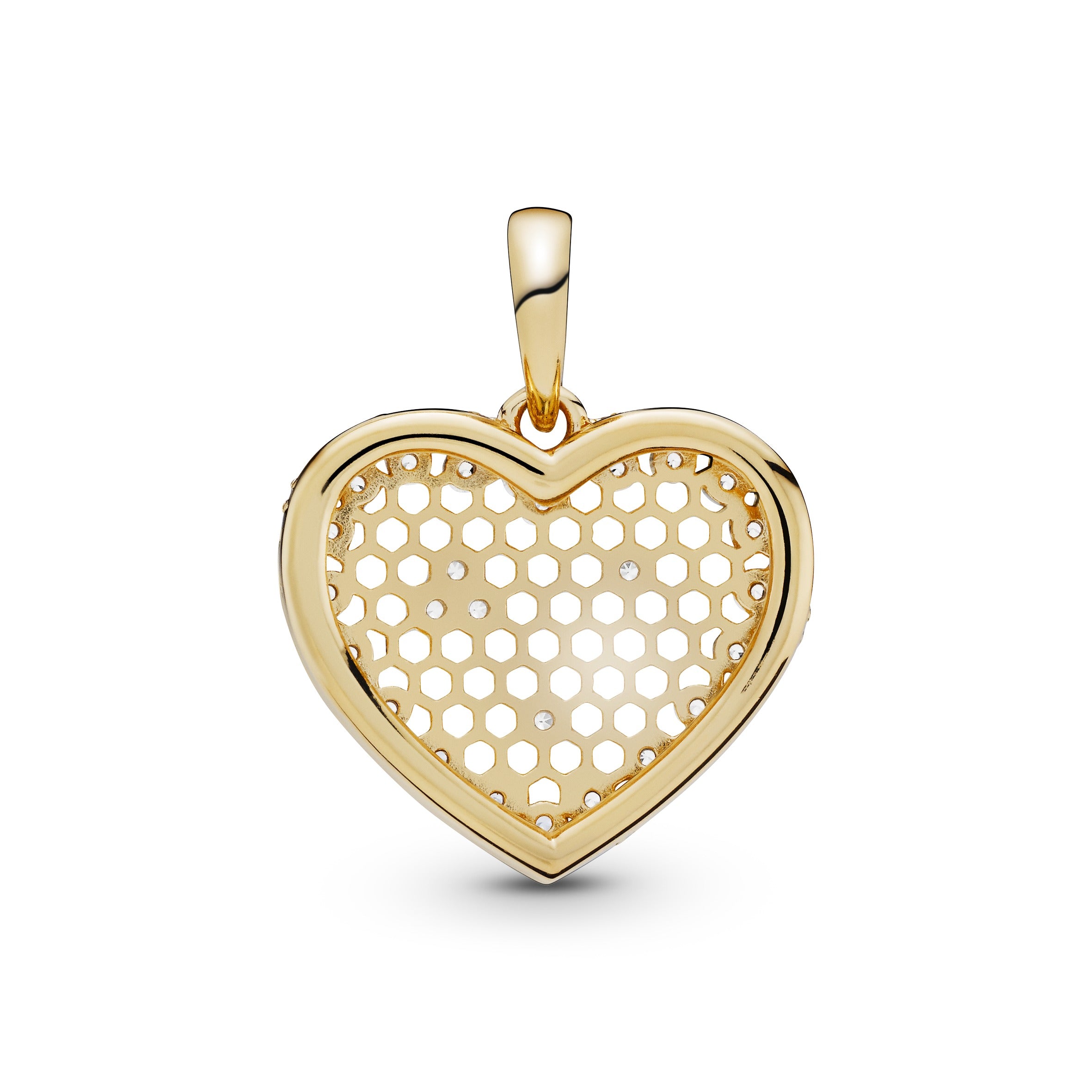 Heart 14k Gold Plated pendant with clear cubic zirconia