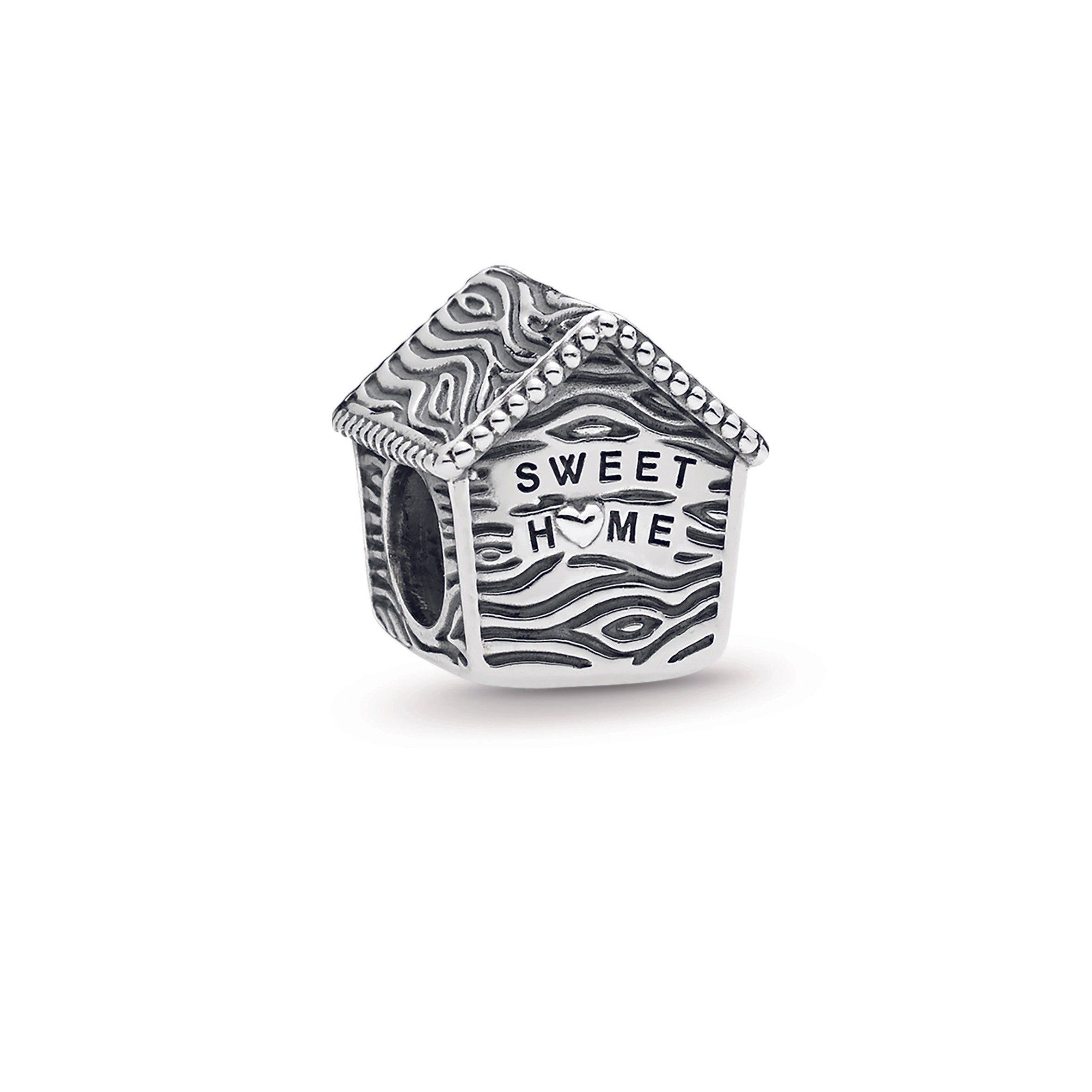 Bird house silver charm