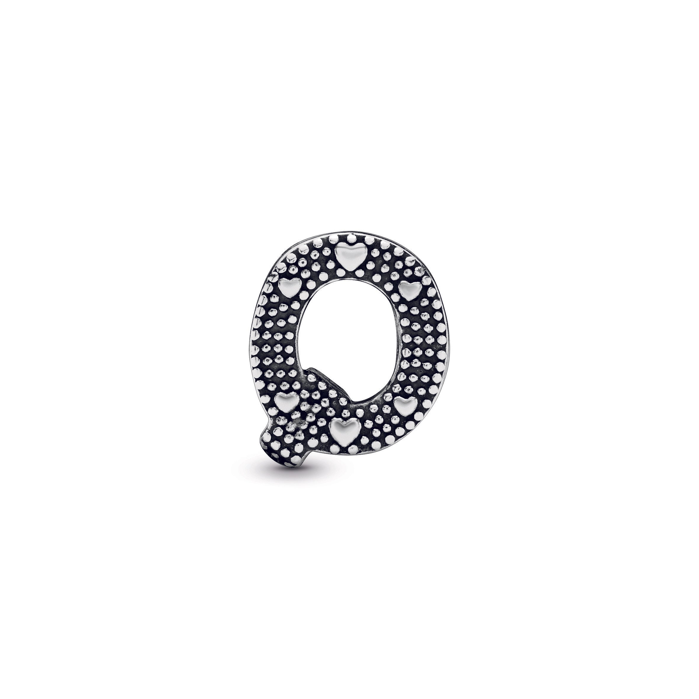 Letter Q silver charm