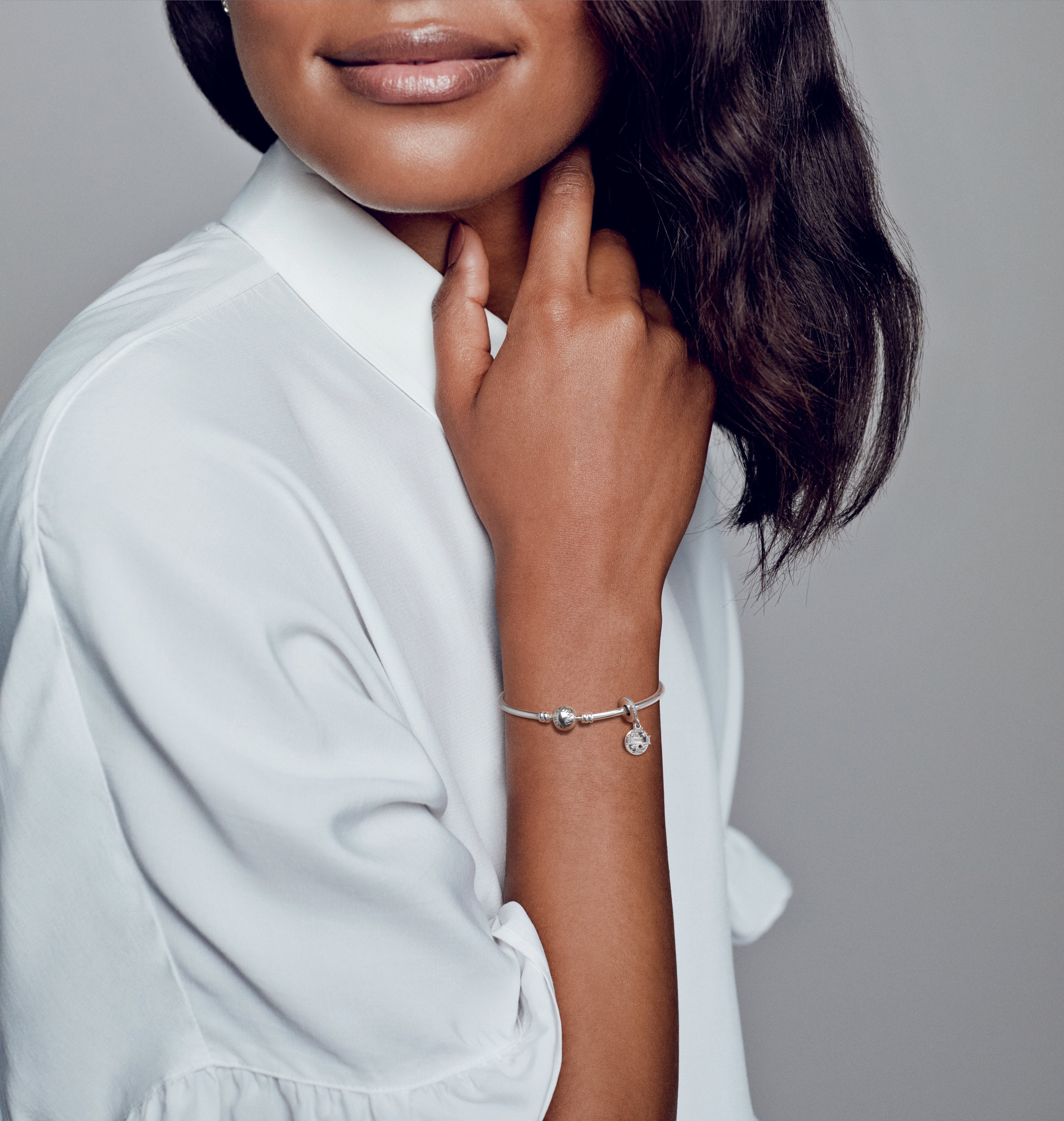 Ice cube silver dangle with clear cubic zirconia