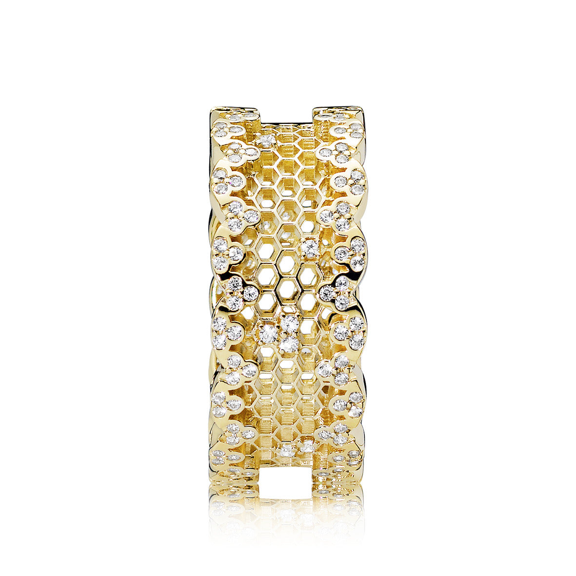14k Gold Plated  ring with clear cubic zirconia