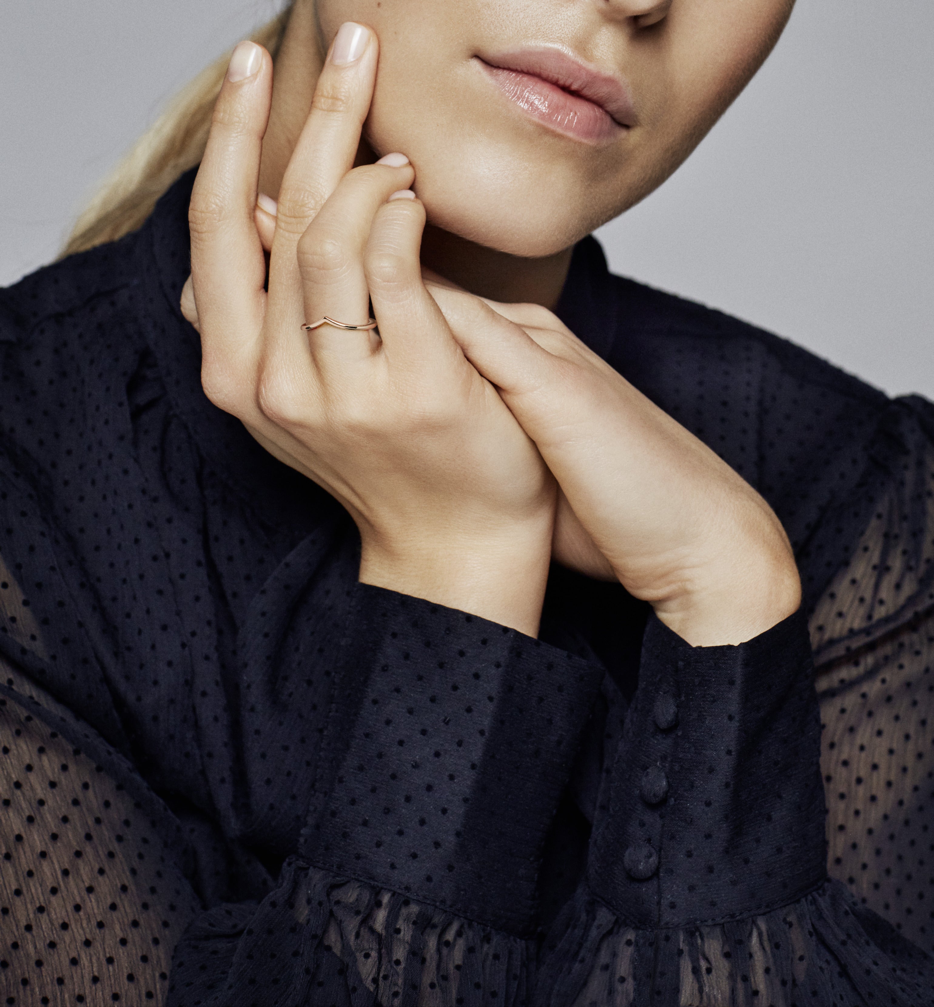 Wishbone 14k Rose Gold-plated ring