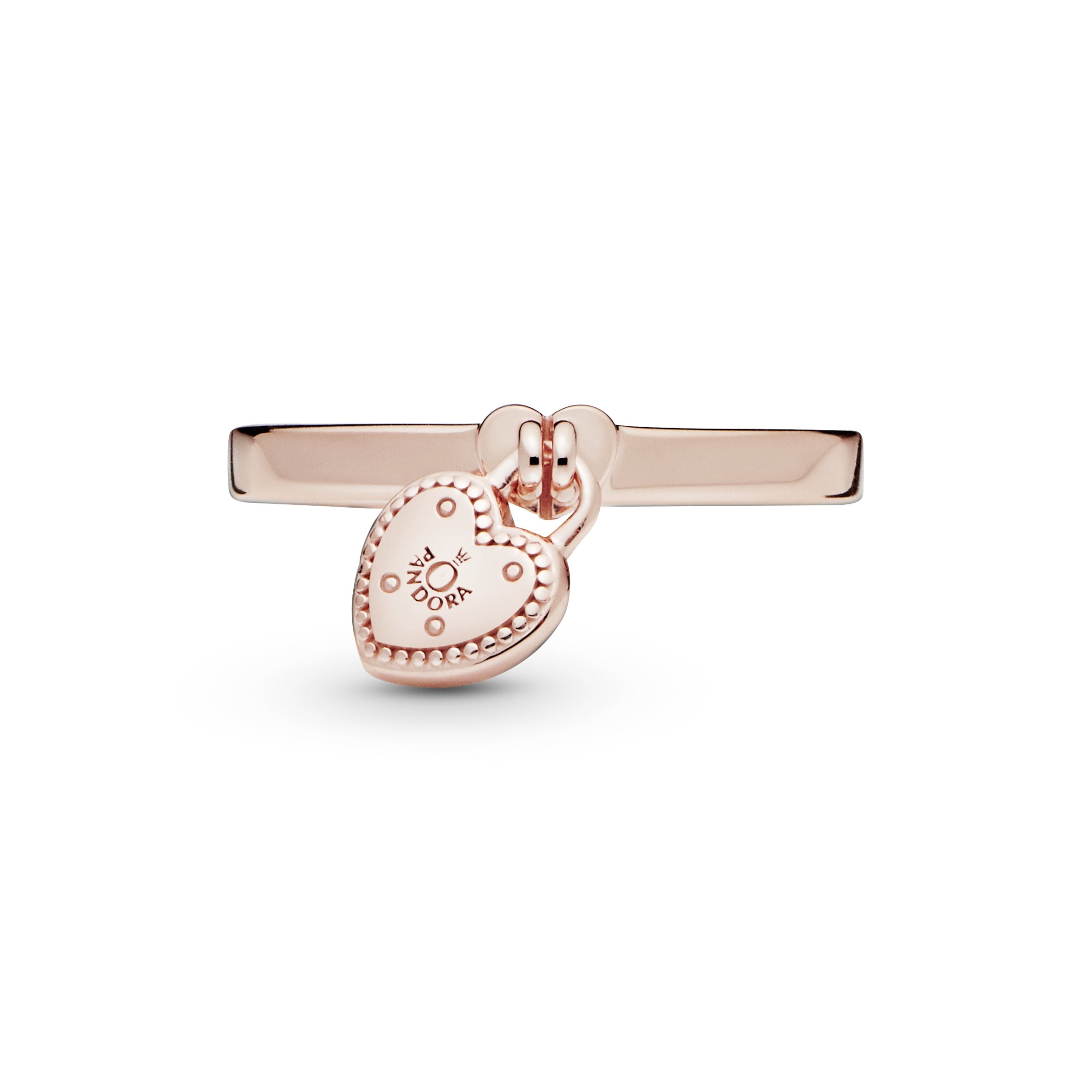 Heart padlock 14k Rose Gold-plated ring