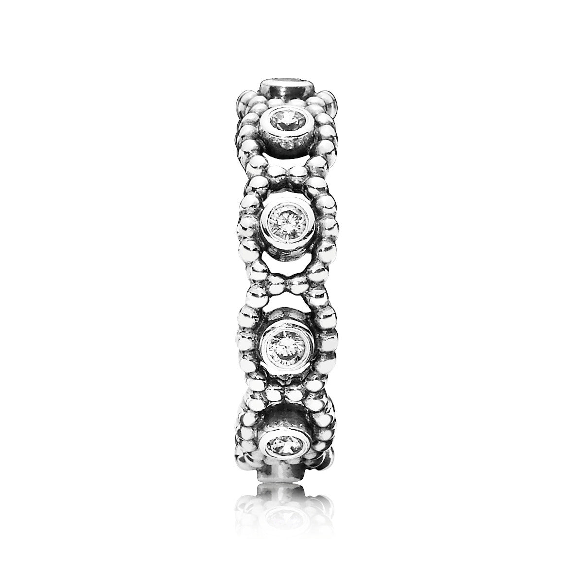 Silver ring with cubic zirconia