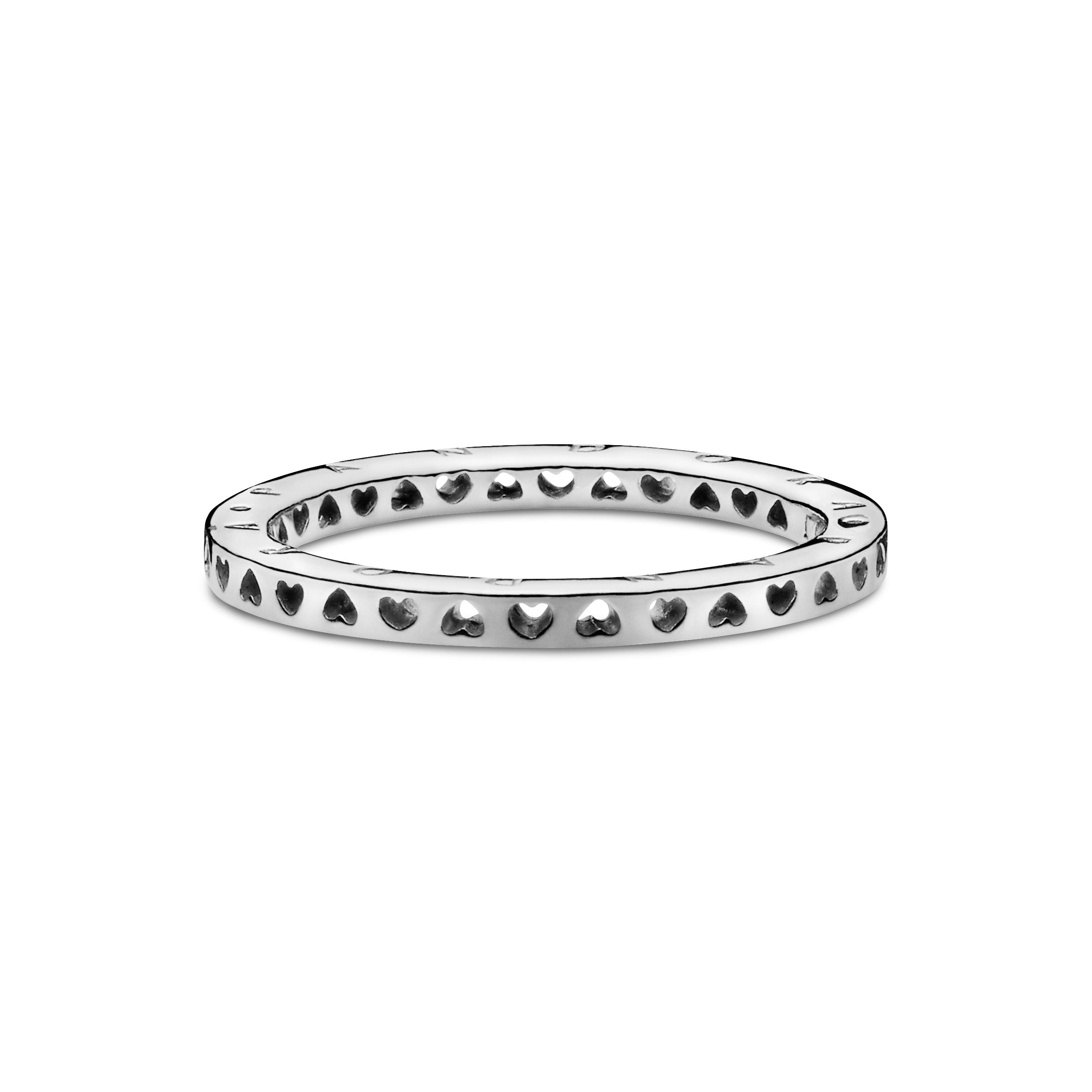 Heart silver logo ring