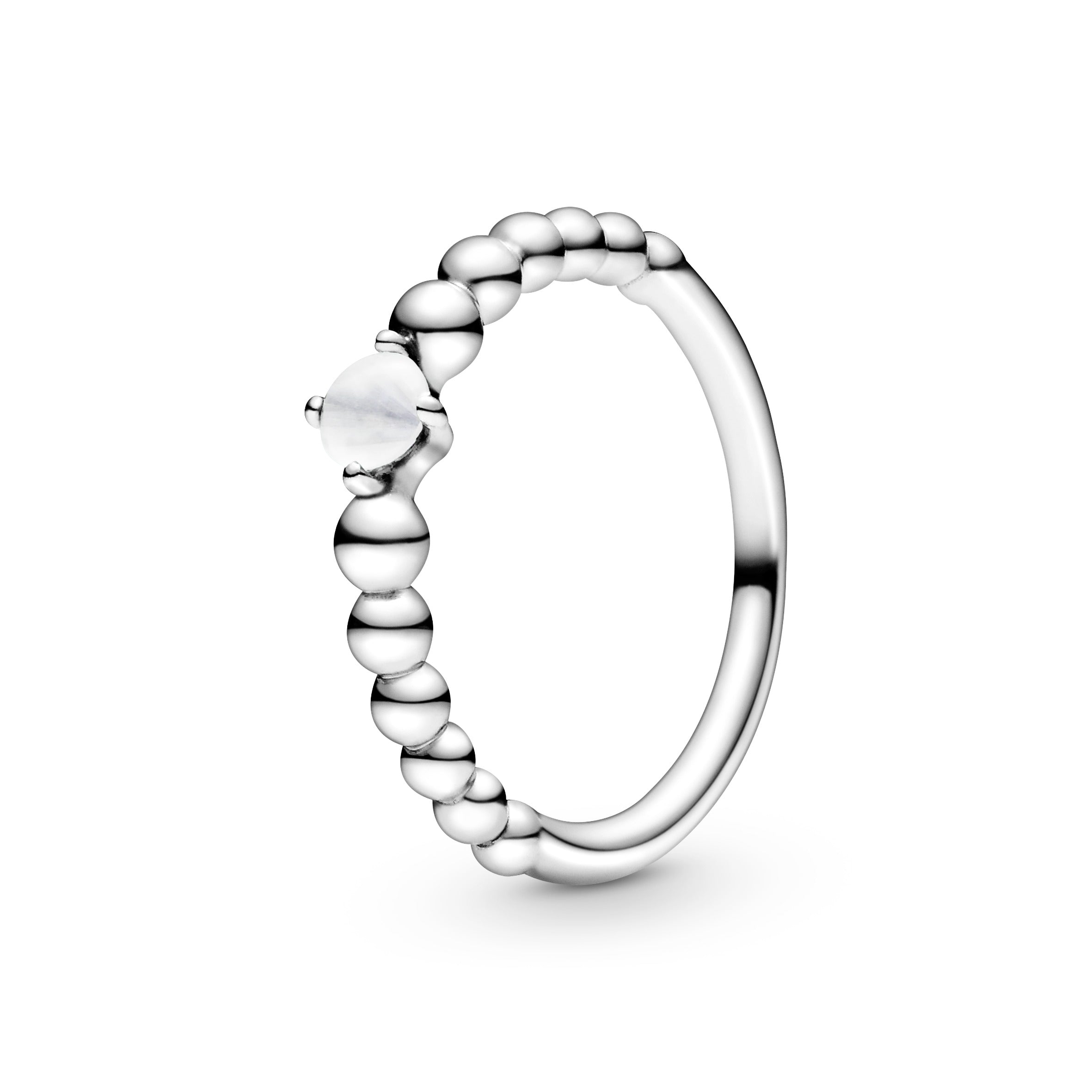Milky White Beaded Ring