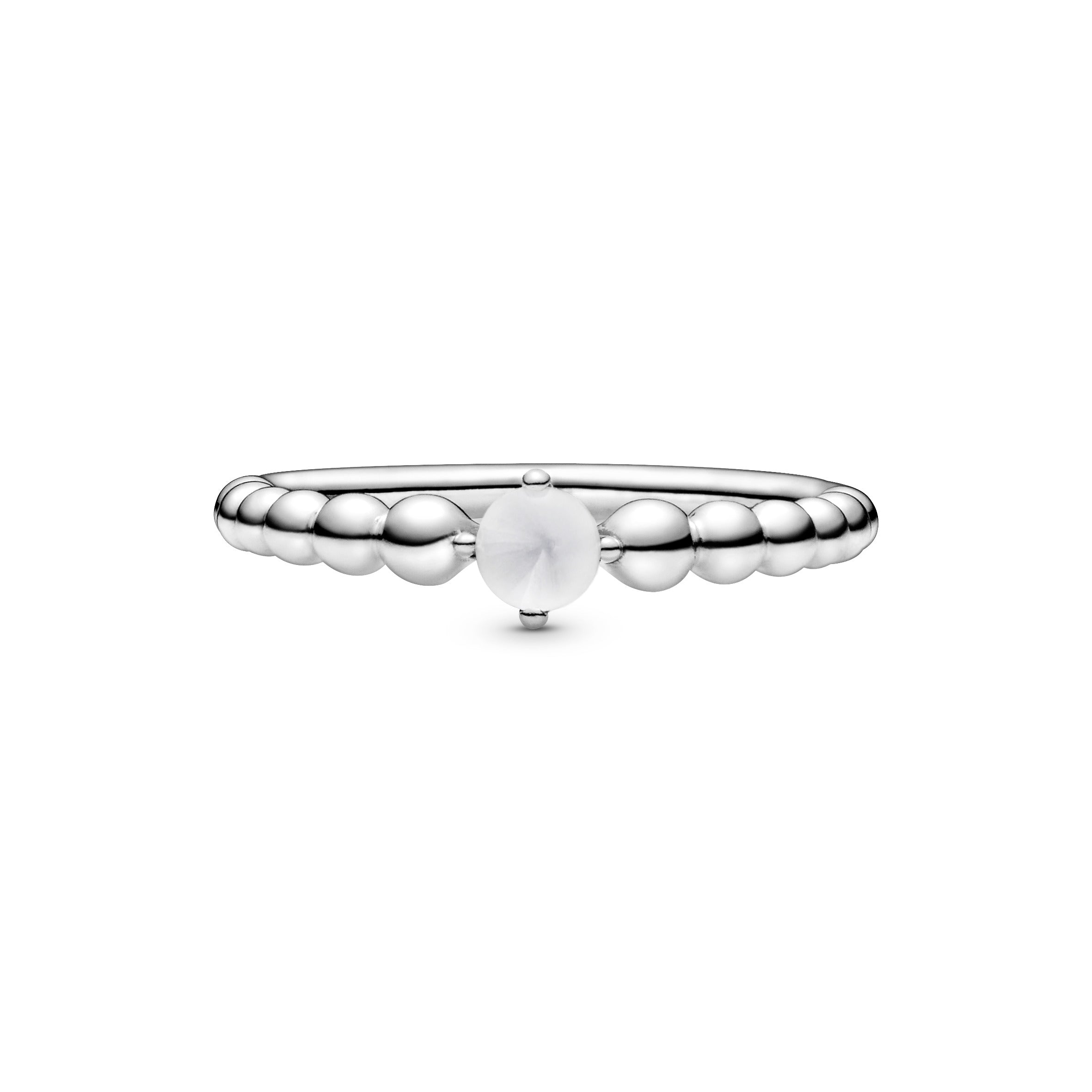 Milky White Beaded Ring