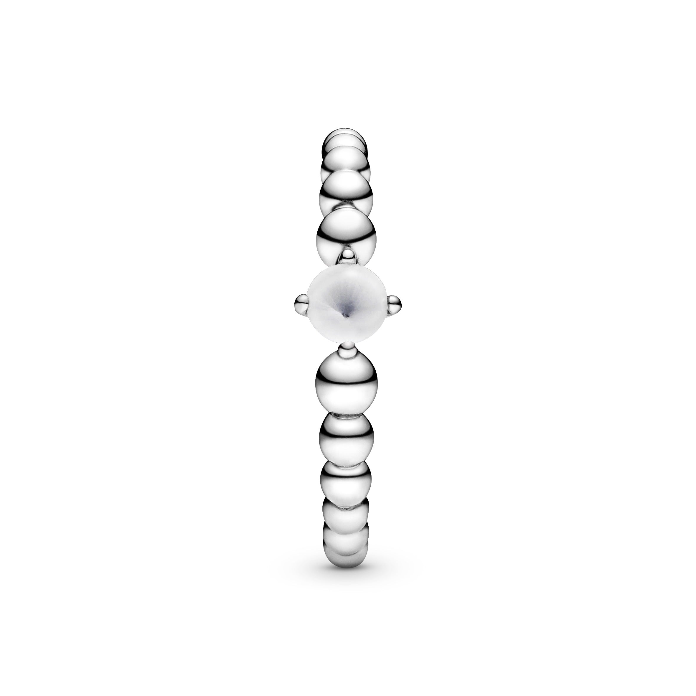 Milky White Beaded Ring