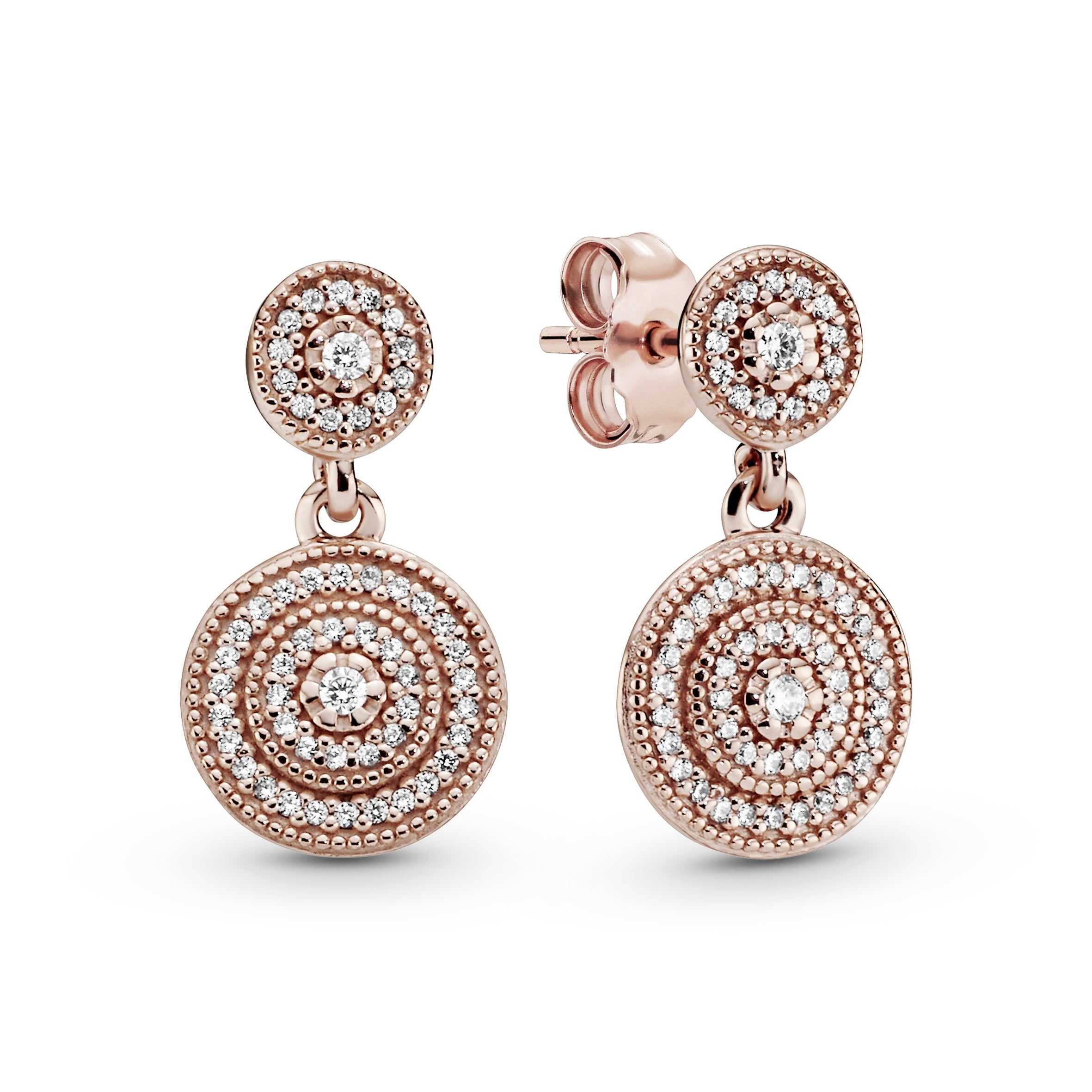 PANDORA Rose earrings with clear cubic zirconia