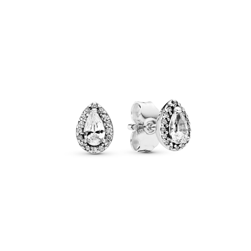 Silver stud earrings with clear cubic zirconia – Pandora Jordan