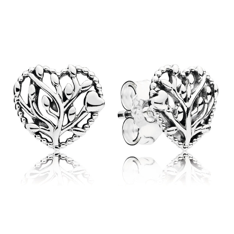 Tree of love silver stud earrings