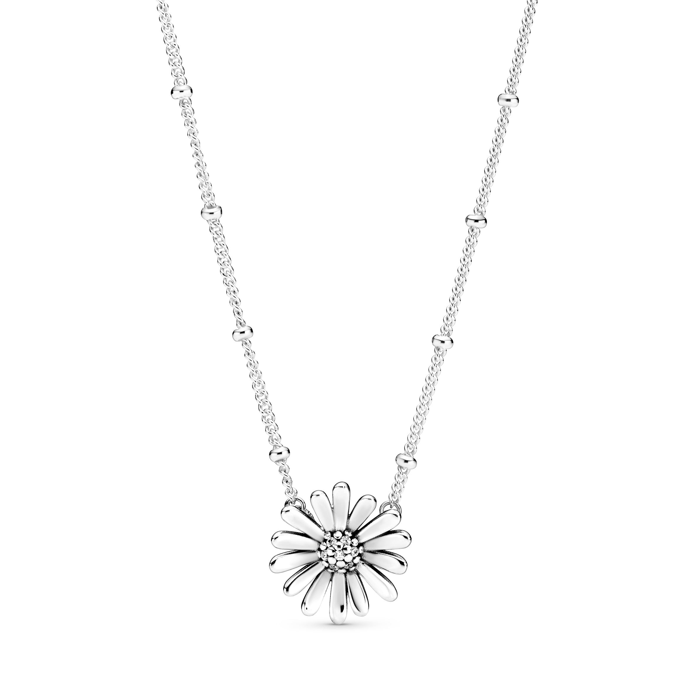 Pavé Daisy Flower Collier Necklace