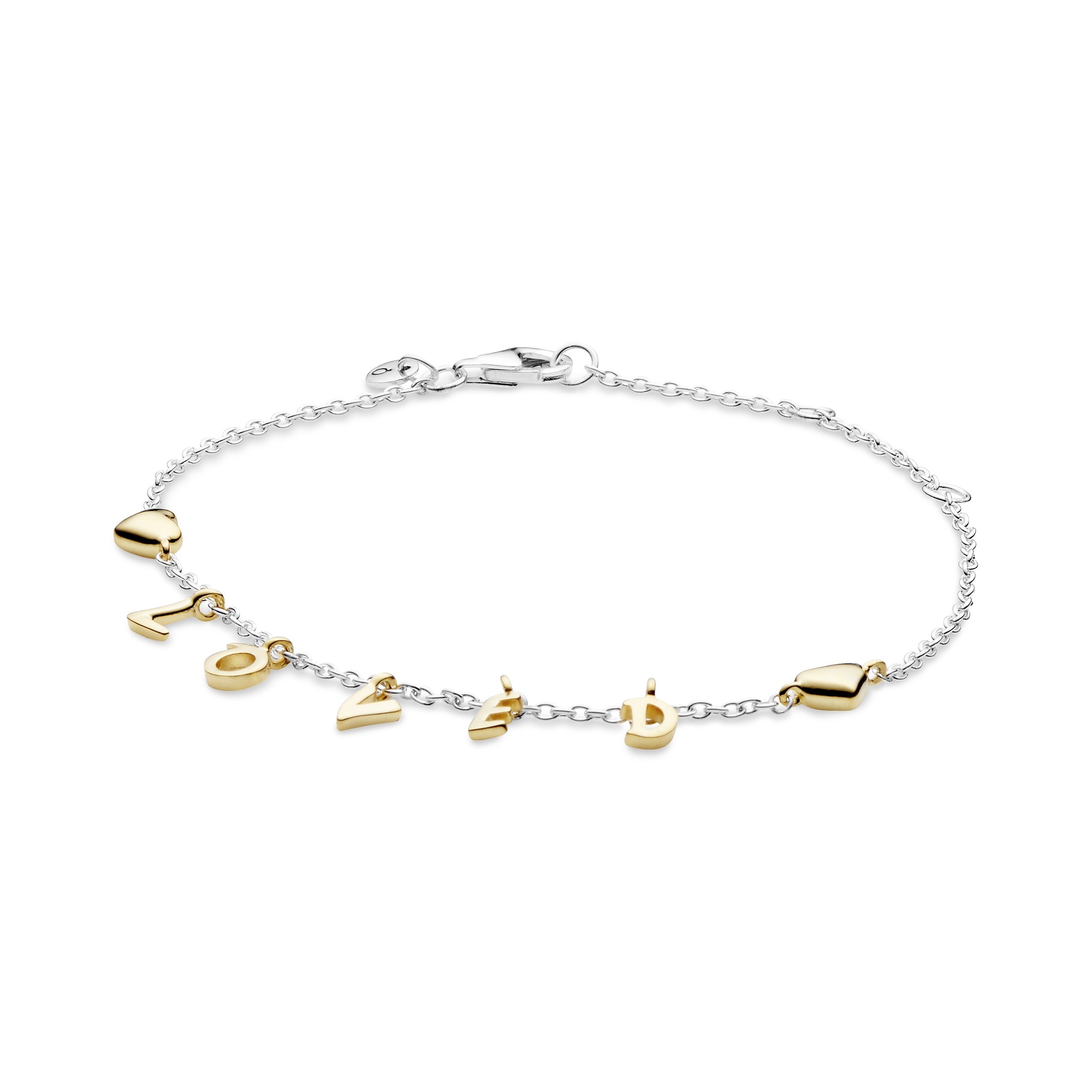 Loved 14k Gold Plated and silver bracelet