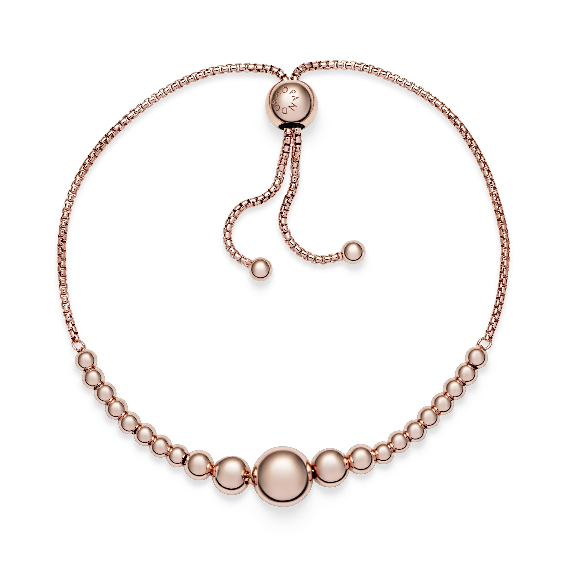 Beaded 14k Rose Gold-plated slider bracelet