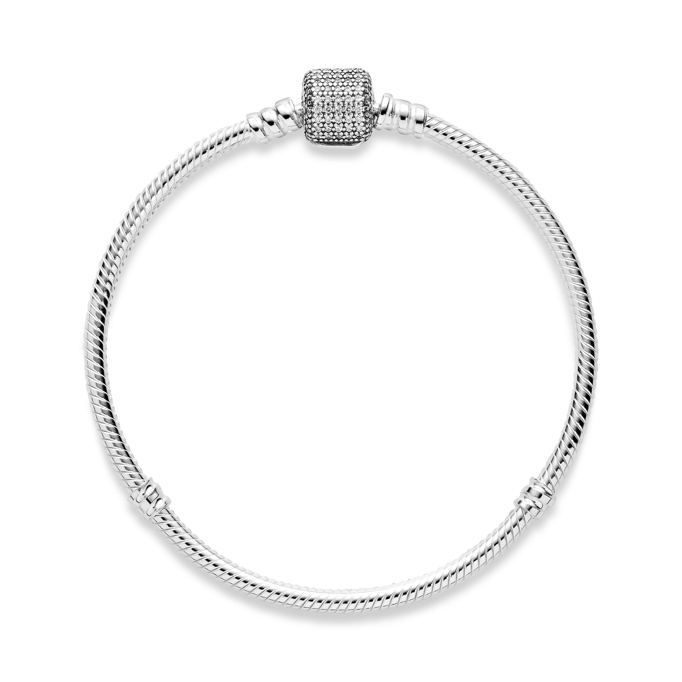 Silver bracelet with clear cubic zirconia