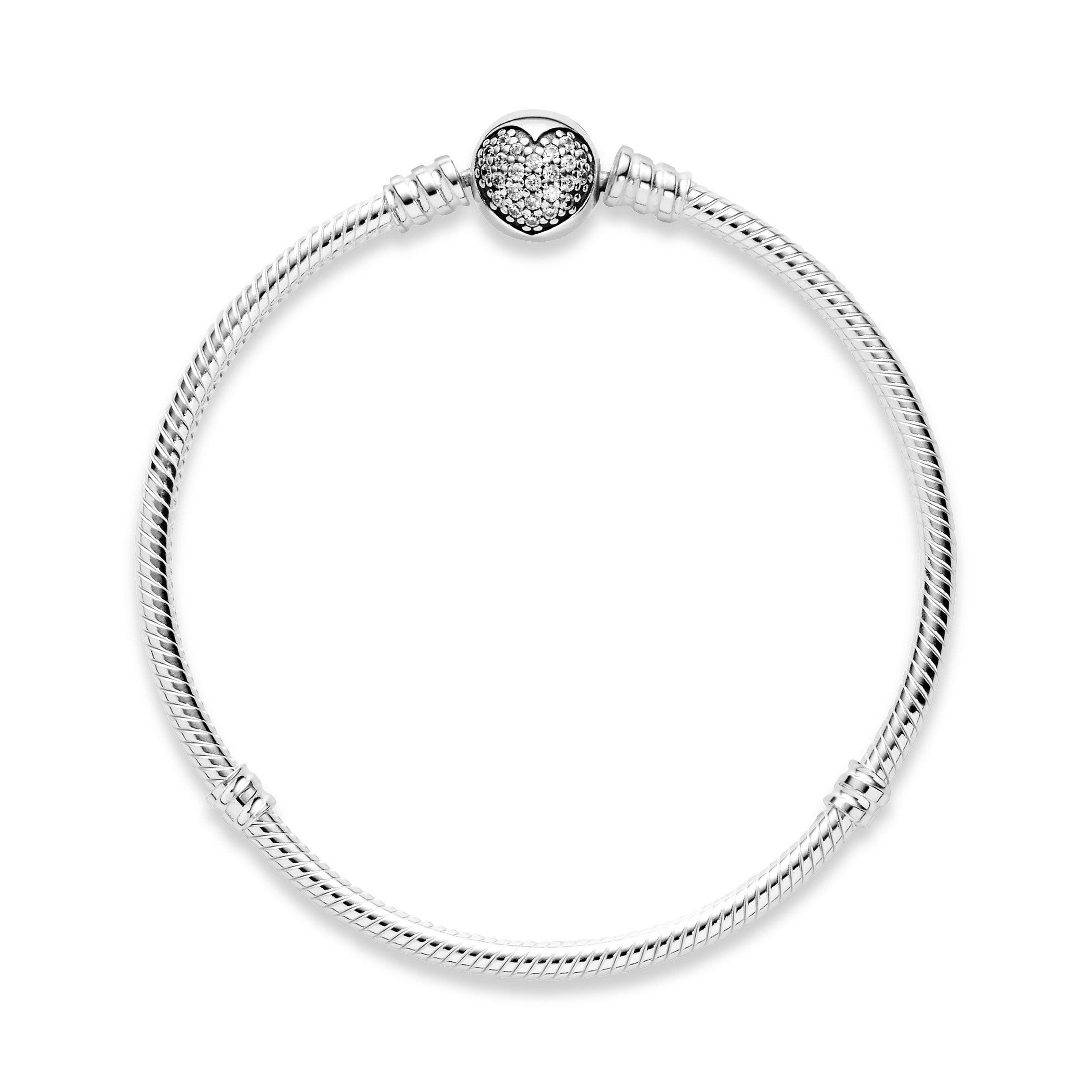 Silver bracelet with clear cubic zirconia