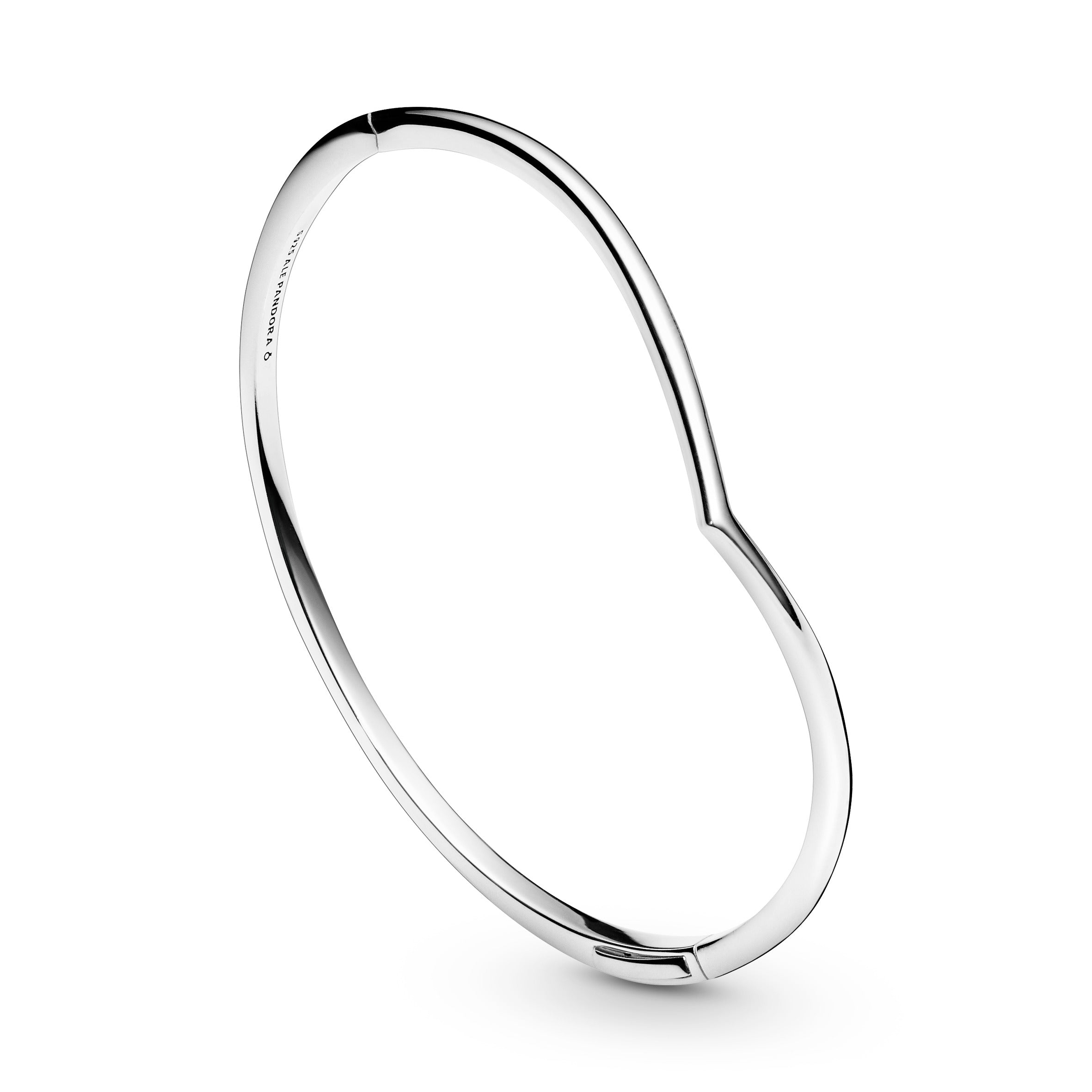 Wishbone silver bangle