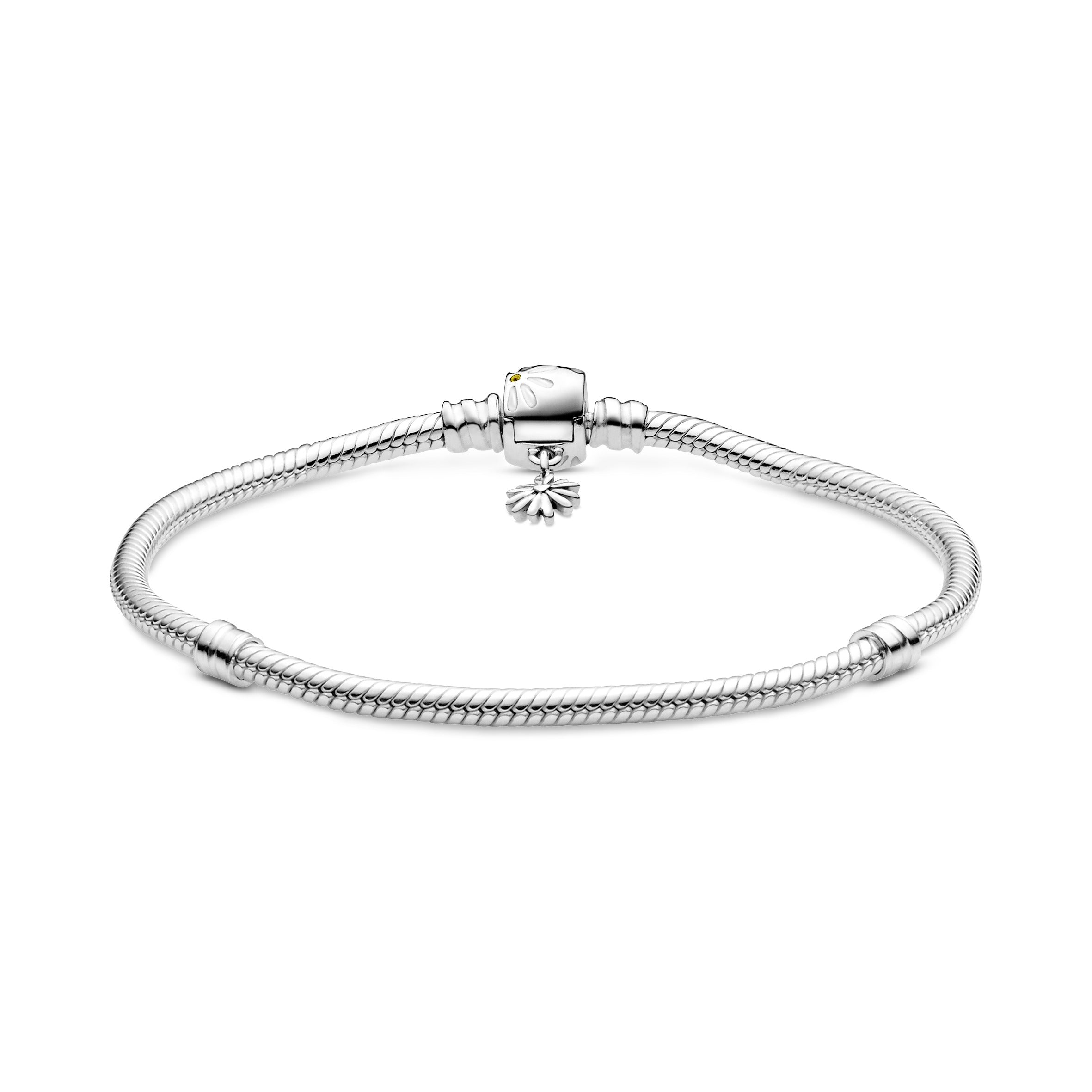 Pandora Moments Daisy Flower Clasp Snake Chain Bracelet