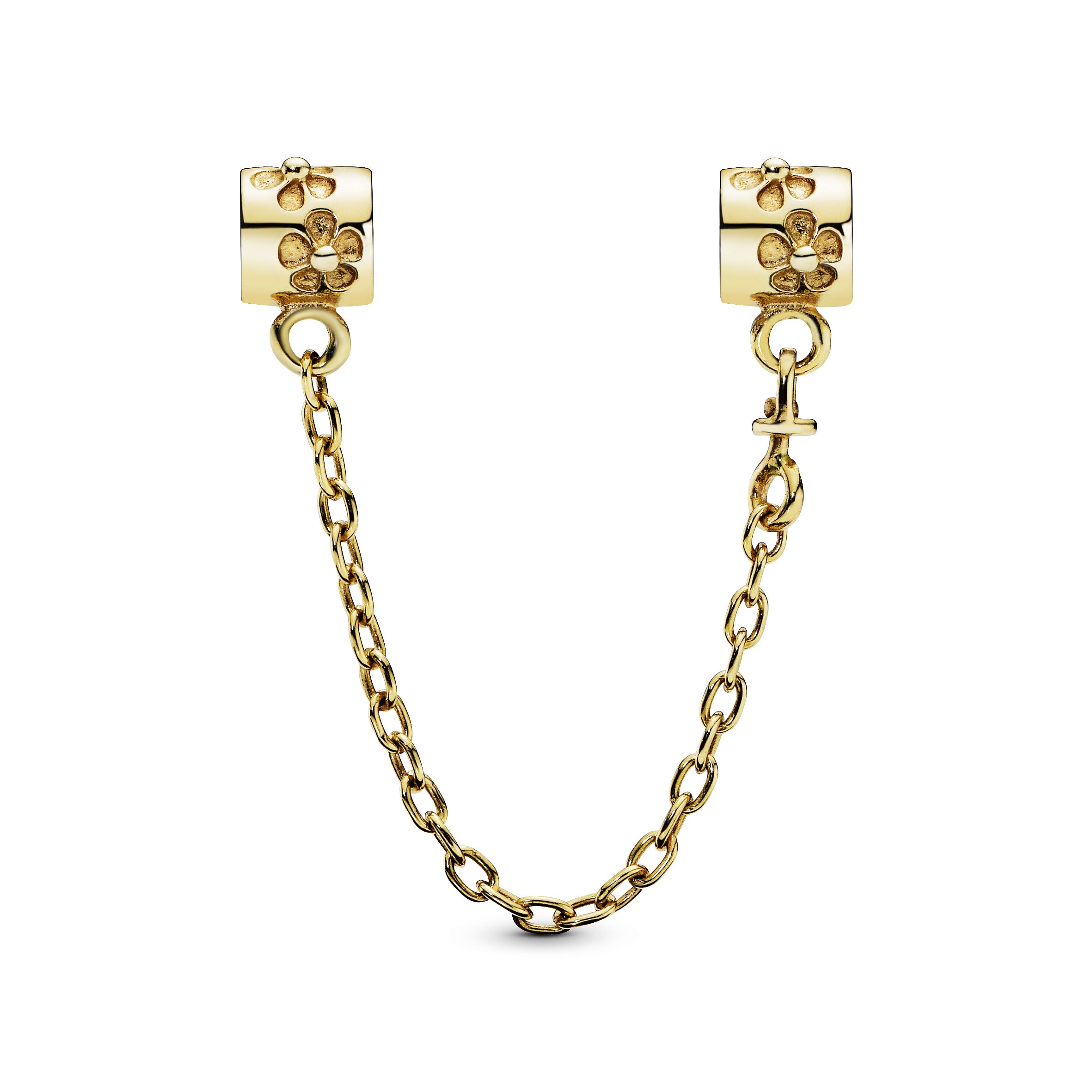 Floral gold safety chain