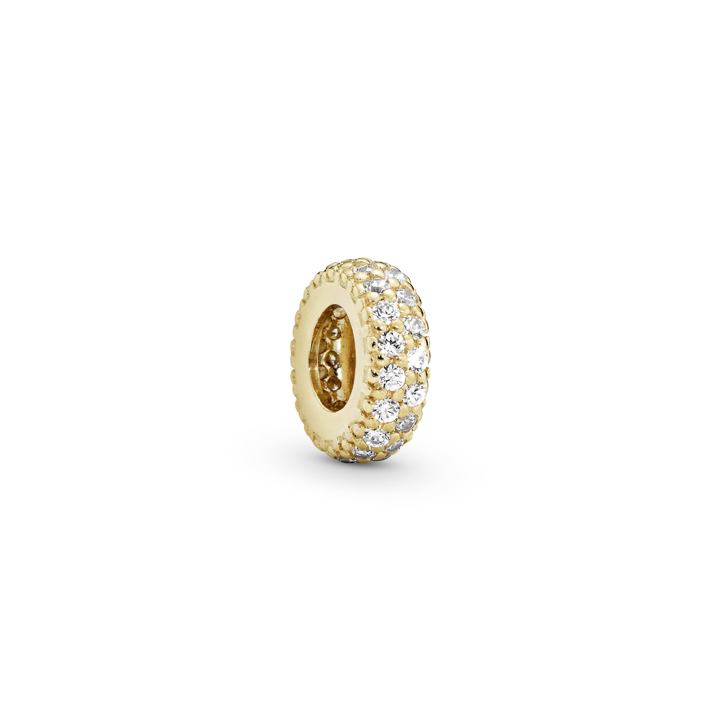 Abstract gold spacer with cubic zirconia