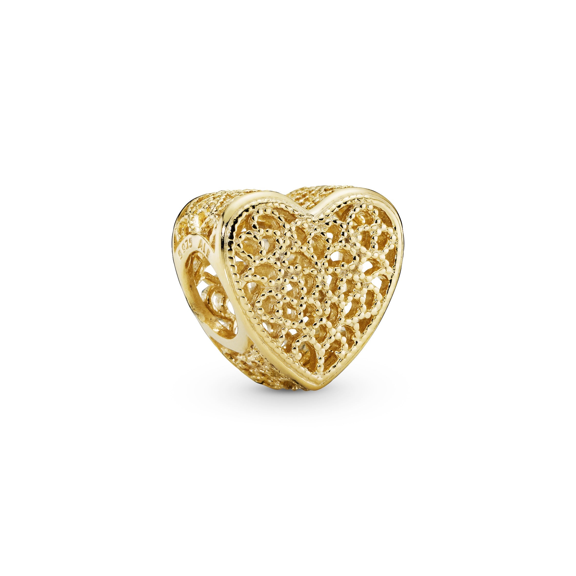 Openwork heart 14k Gold Plated charm