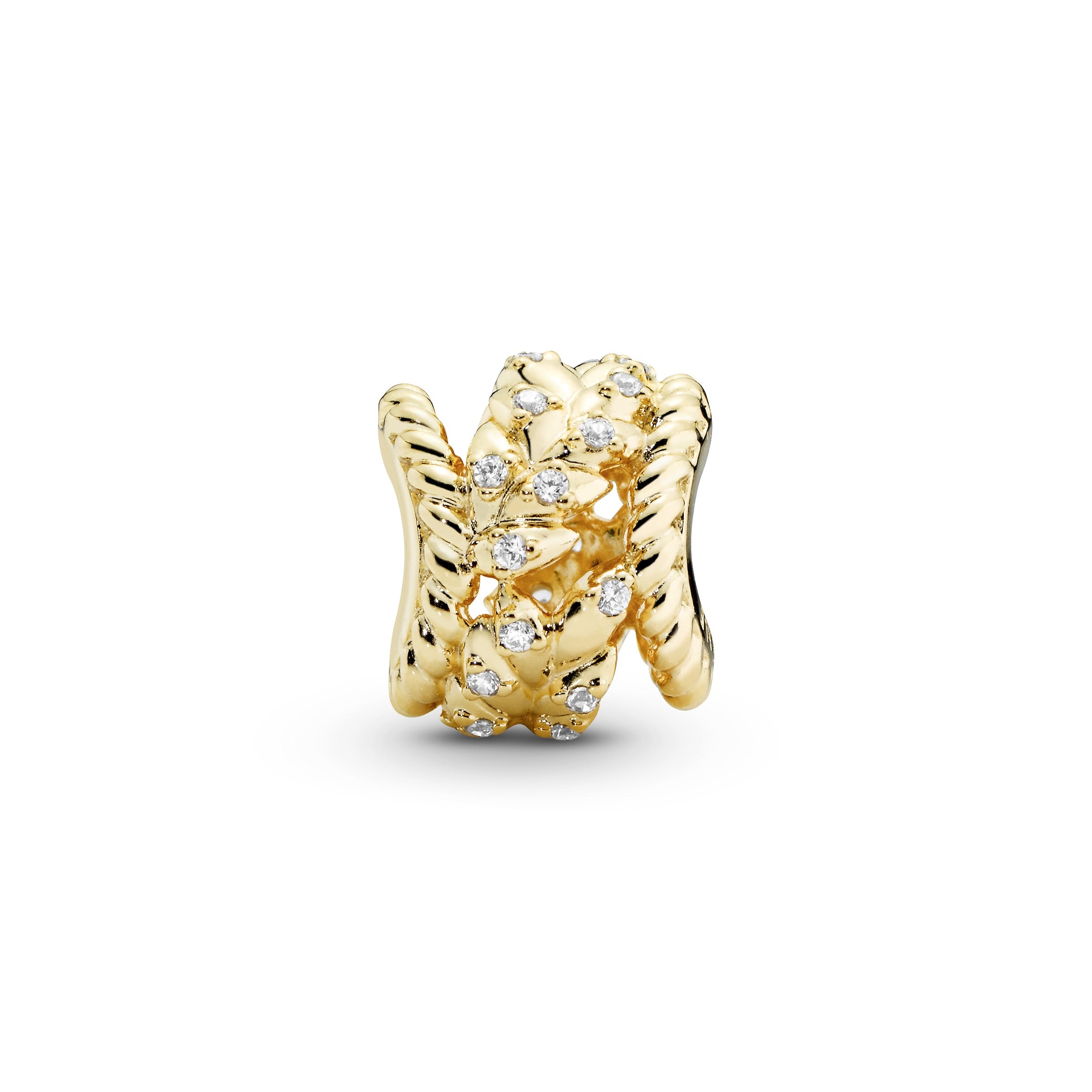 Seeds 14k Gold Plated charm with clear cubic zirconia