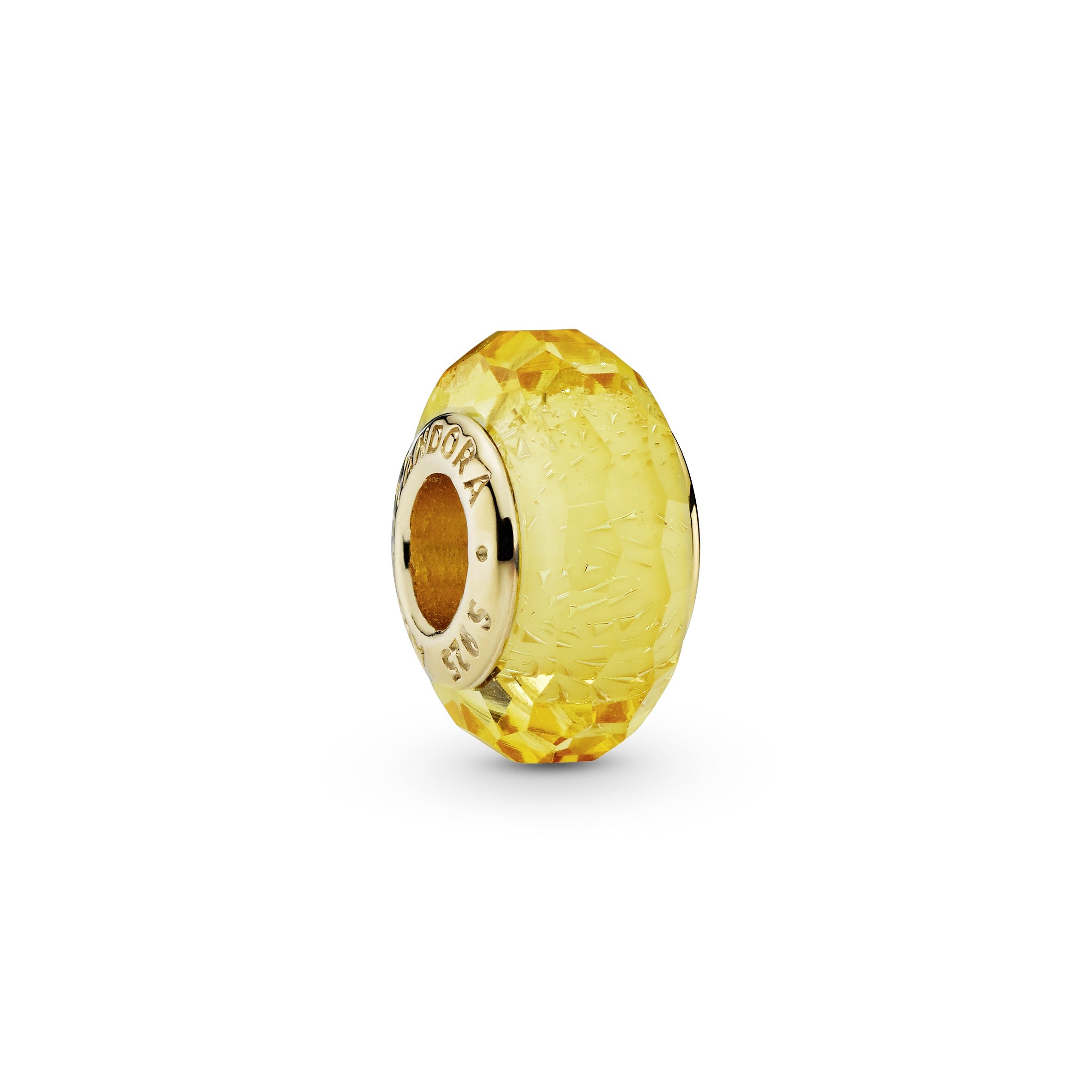 14k Gold Plated with iridescent and faceted golden coloured Murano glass