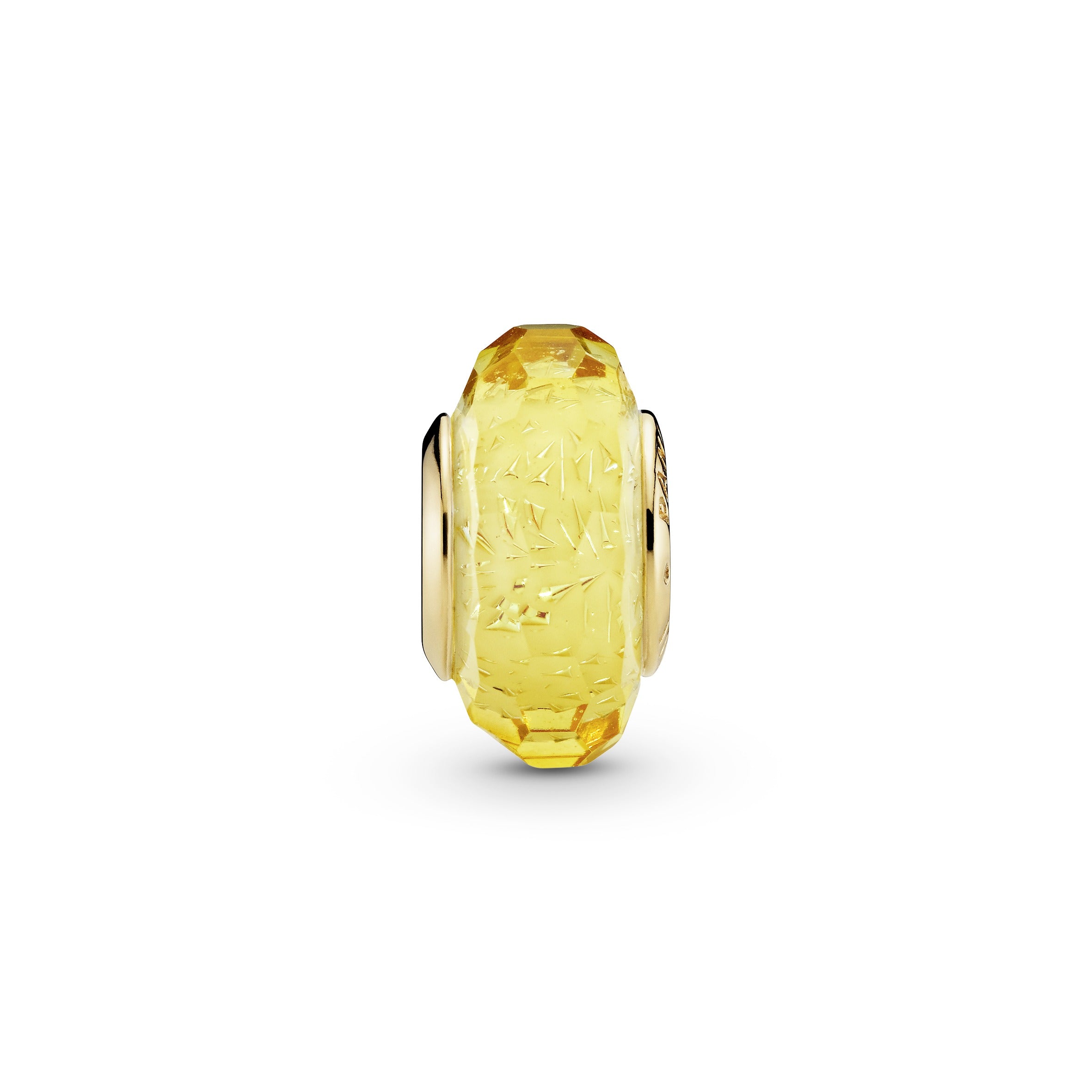 14k Gold Plated with iridescent and faceted golden coloured Murano glass