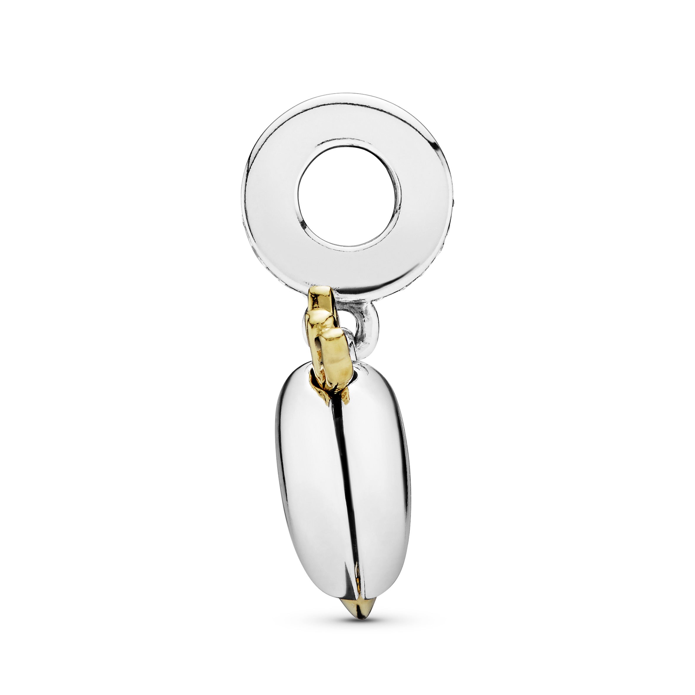 Heart and arrow 14k Gold Plated and silver openable dangle with clear cubic zirconia