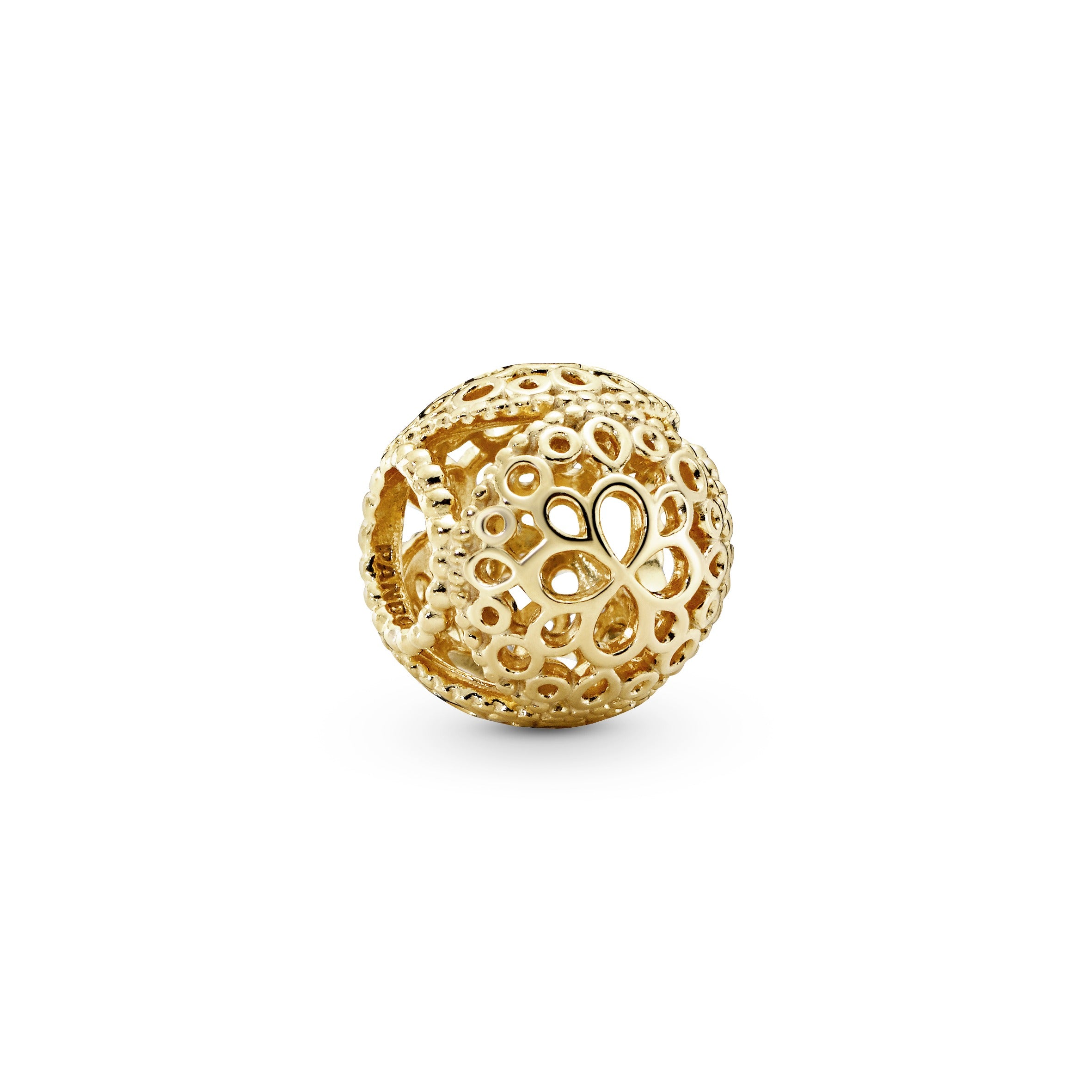 Openwork flower 14k Gold Plated charm