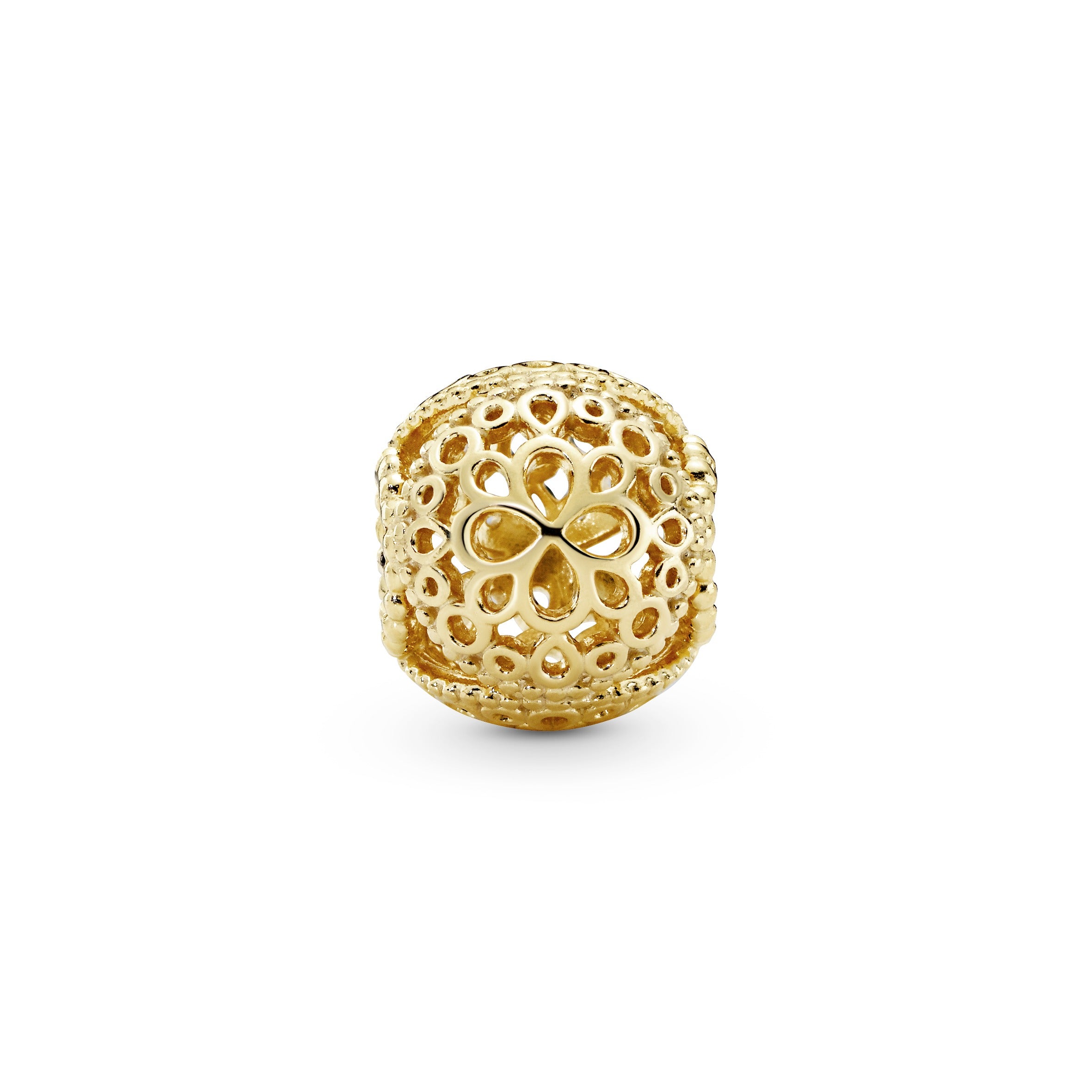 Openwork flower 14k Gold Plated charm