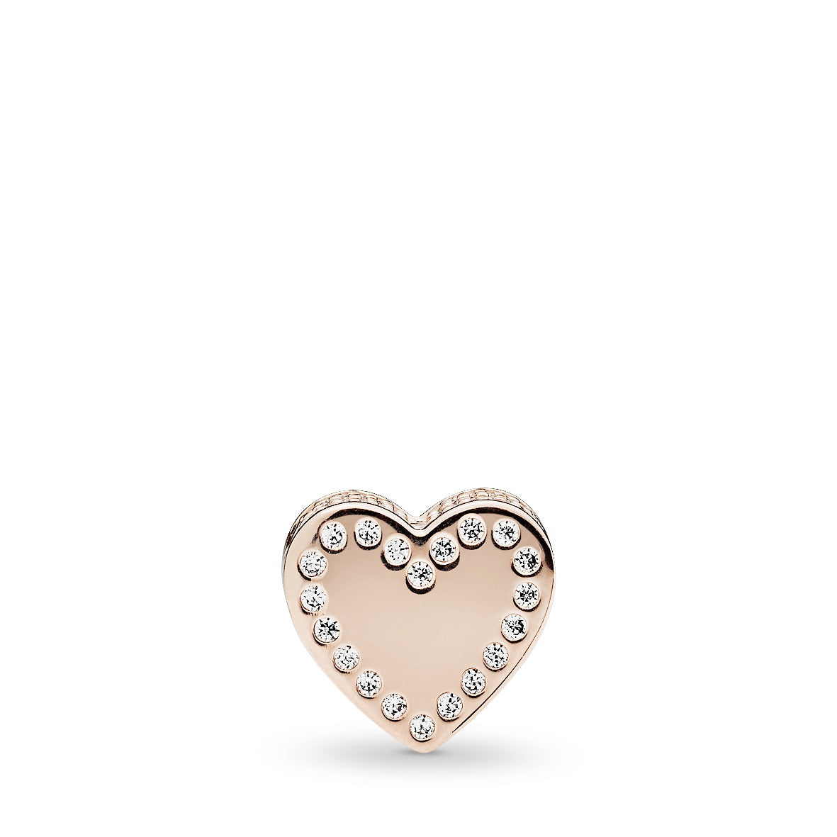 DEDICATION ESSENCE COLLECTION charm in 14k Rose Gold-plated with clear cubic zirconia