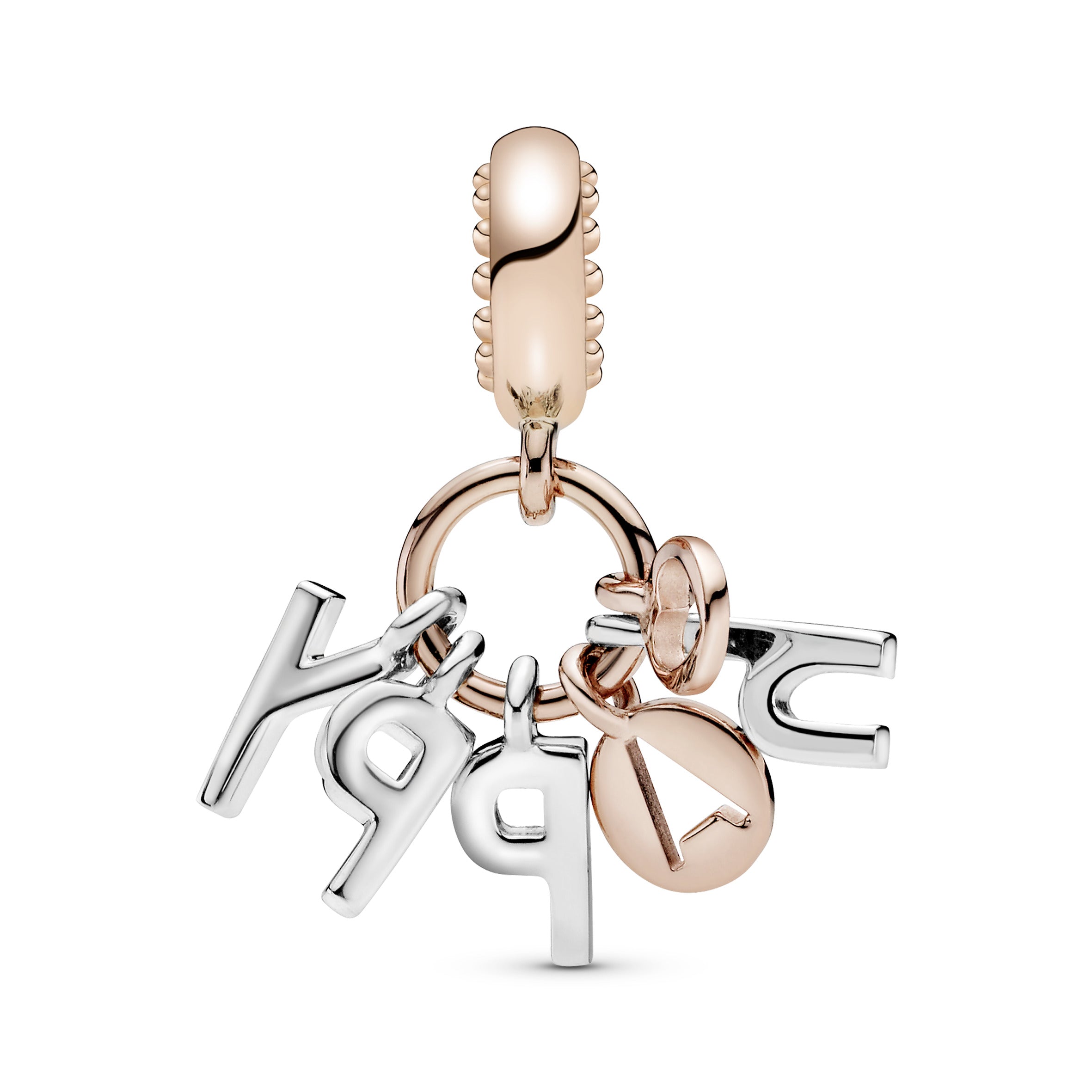 Happy 14k Rose Gold-plated and silver dangle with orchid pink crystal