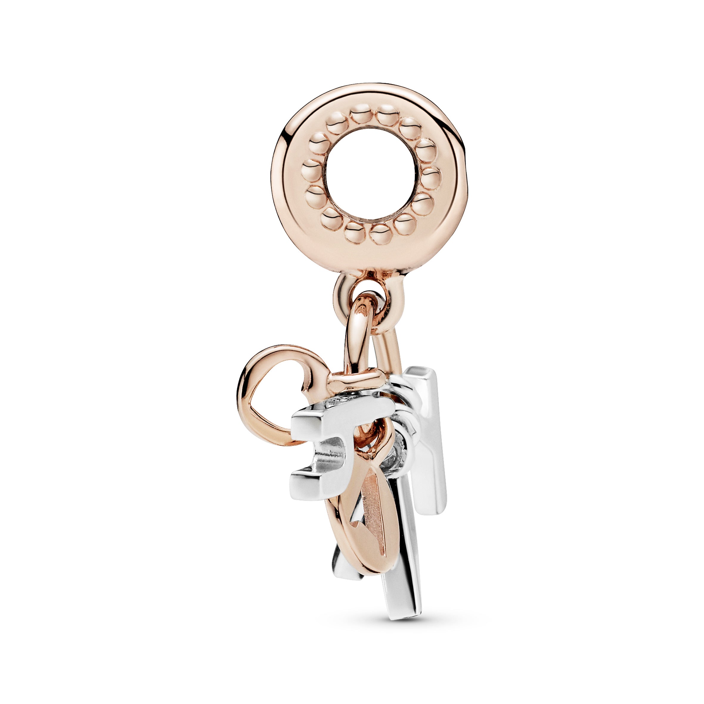 Happy 14k Rose Gold-plated and silver dangle with orchid pink crystal