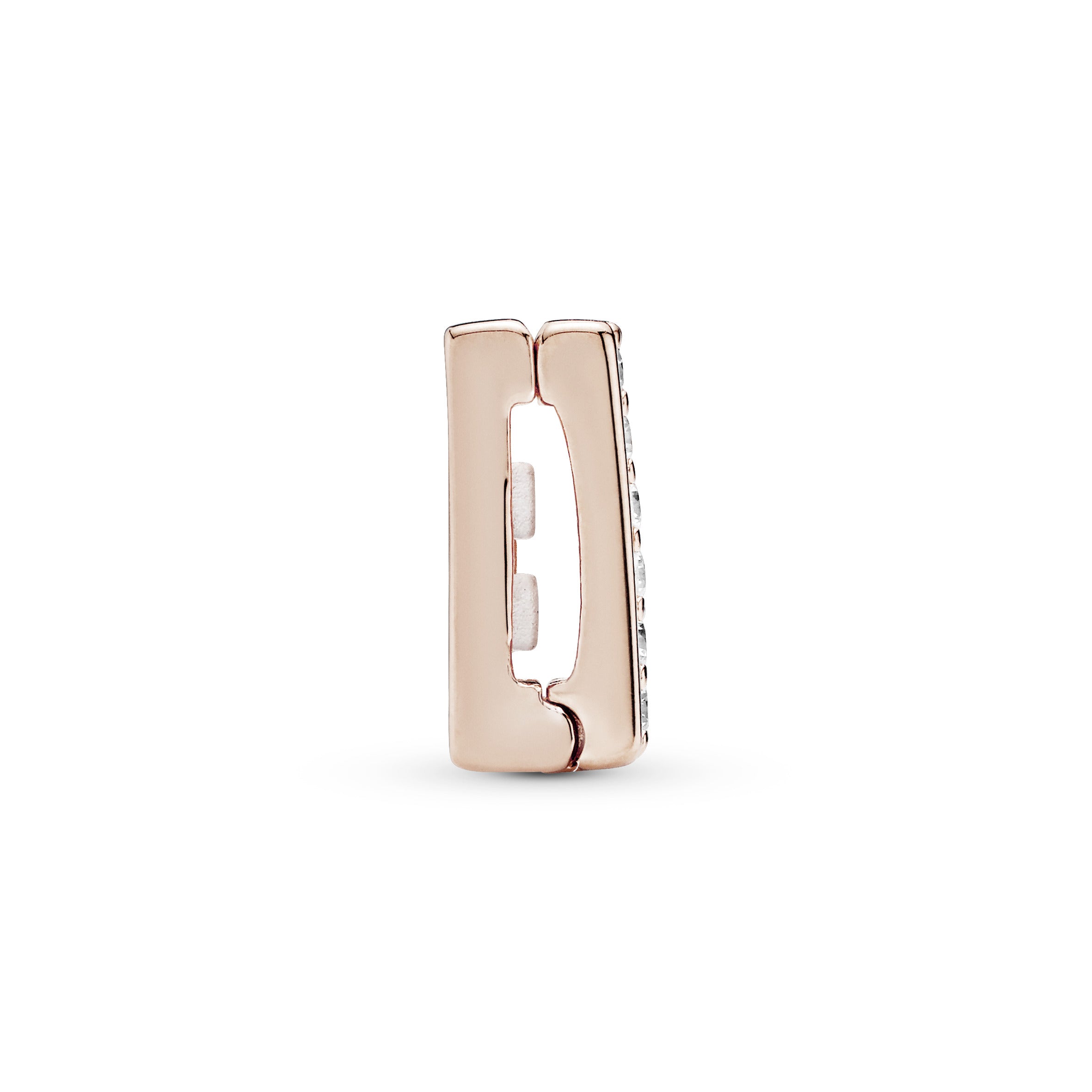 PANDORA Reflexions clip charm in 14k Rose Gold-plated with clear cubic zirconia