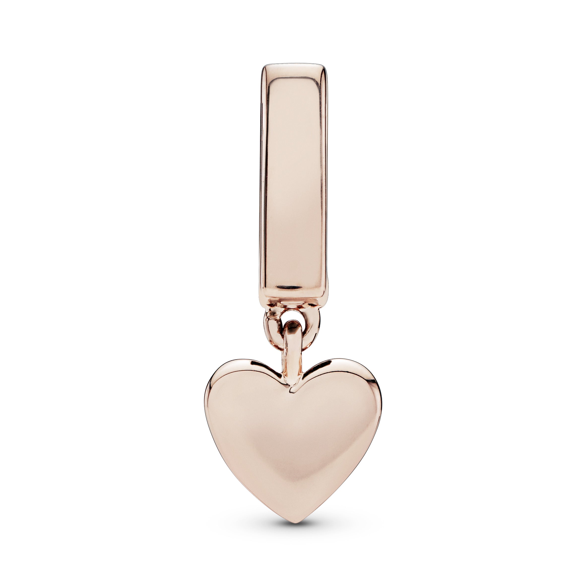 PANDORA Reflexions dangling heart clip charm in PANDORA Rose