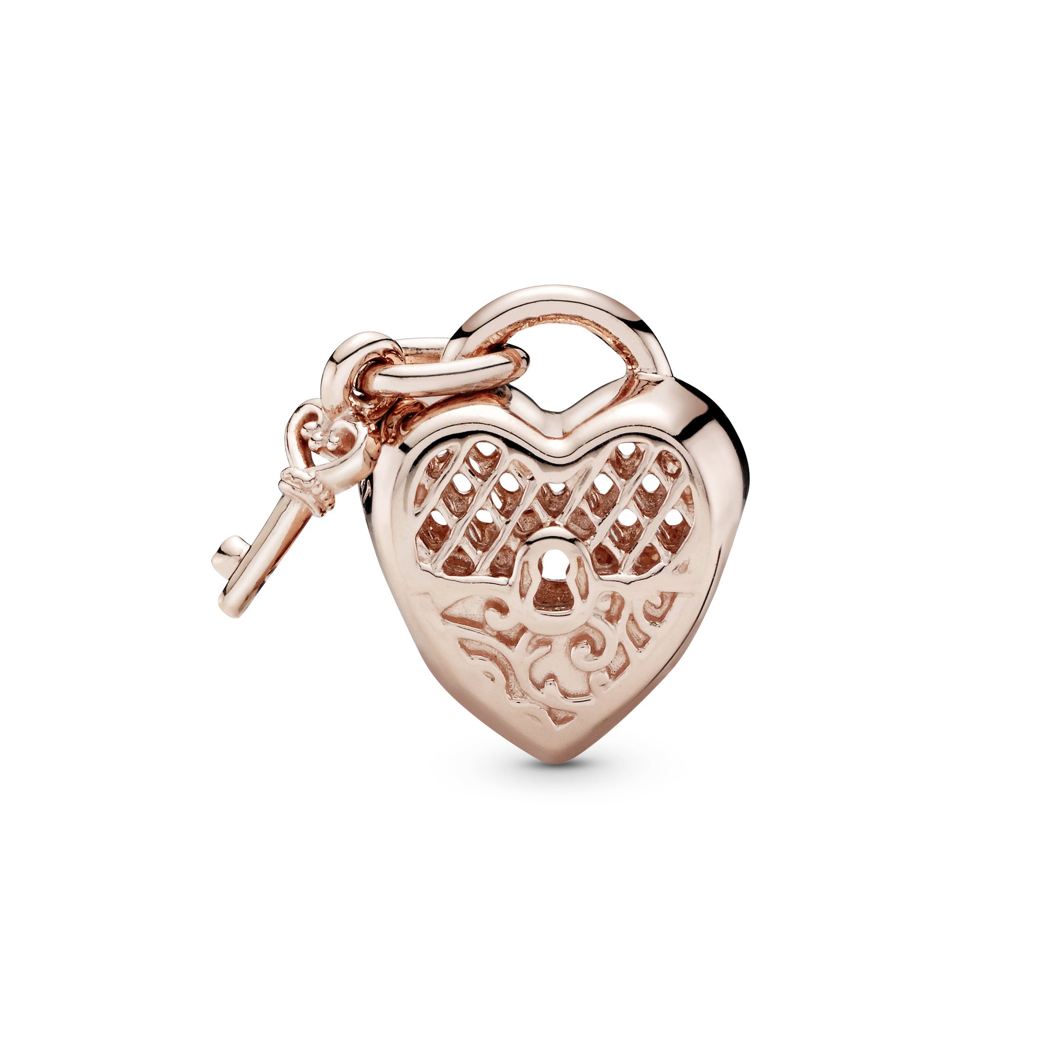 Pandora Love You Lock Charm Heart Padlock And Key 14k Rose Gold