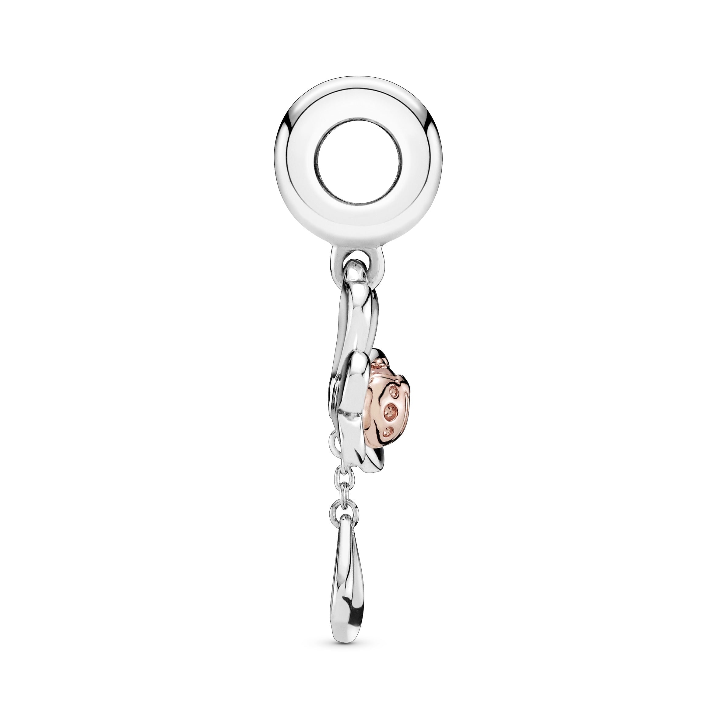 Clover and ladybird 14k Rose Gold-plated and silver dangle