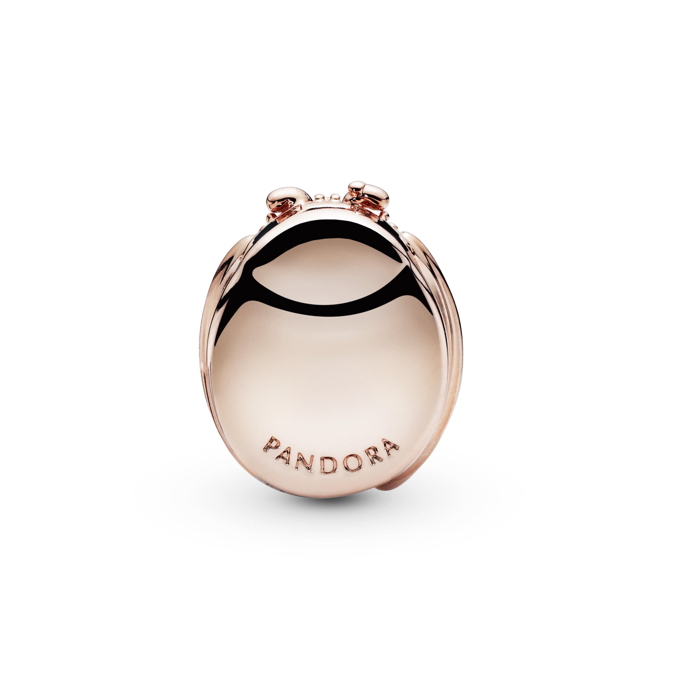 Pandora Reflexions ladybird clip charm in 14k Rose Gold-plated with clear cubic zirconia, black crystal and pink enamel
